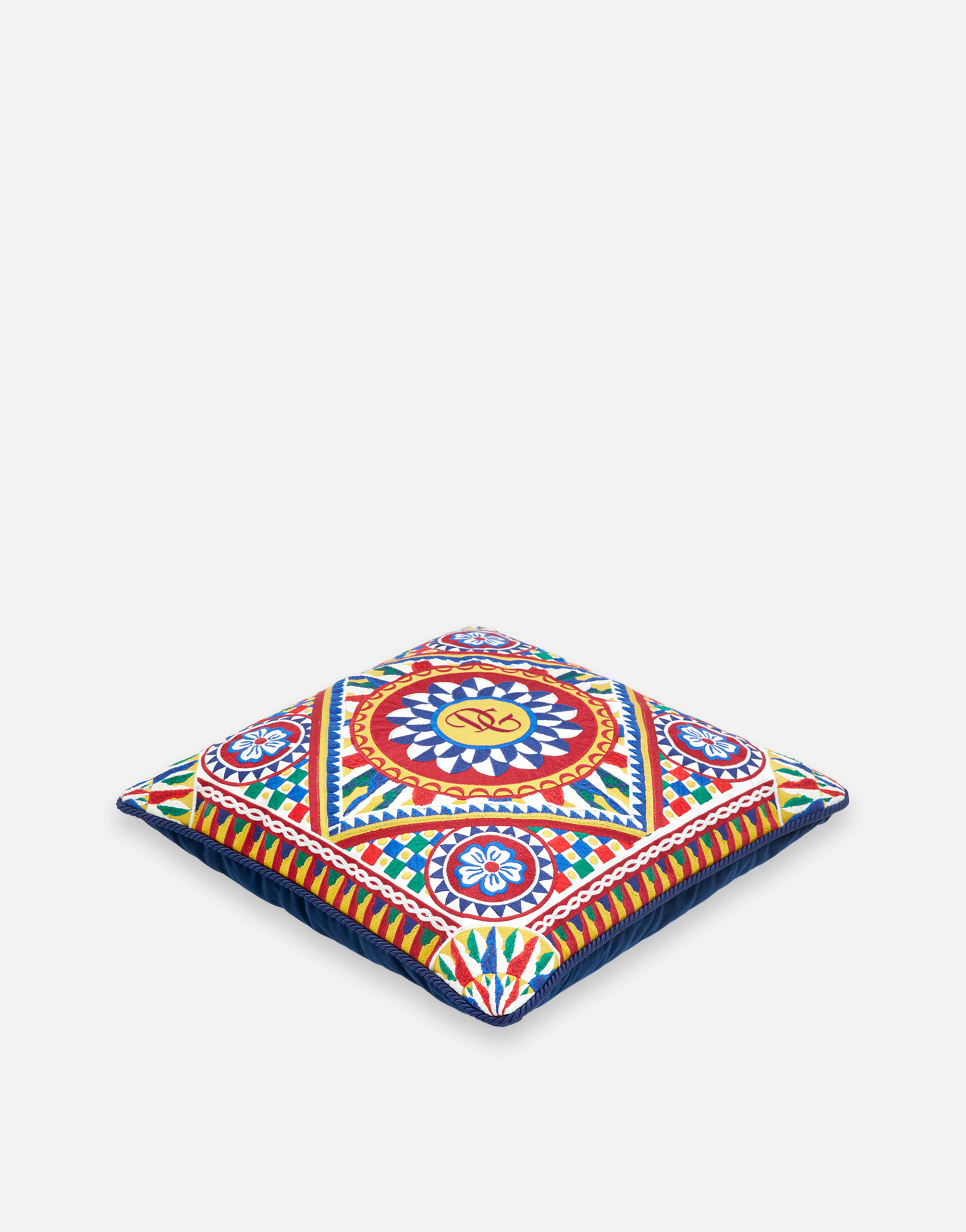 Shop Dolce & Gabbana Embroidered Cushion Medium In Multicolor