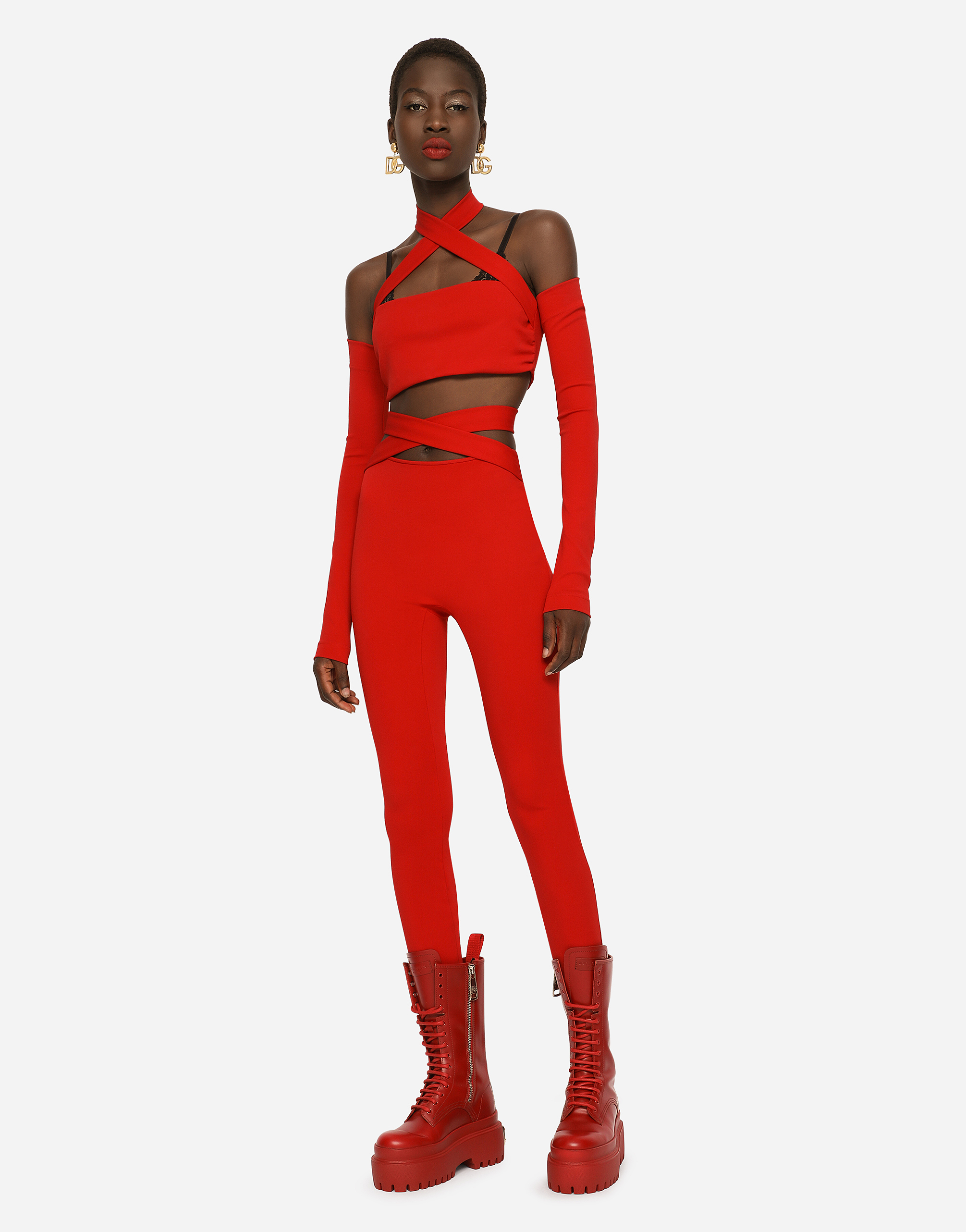 DOLCE & GABBANA VISCOSE PANTS WITH STRAP DETAIL