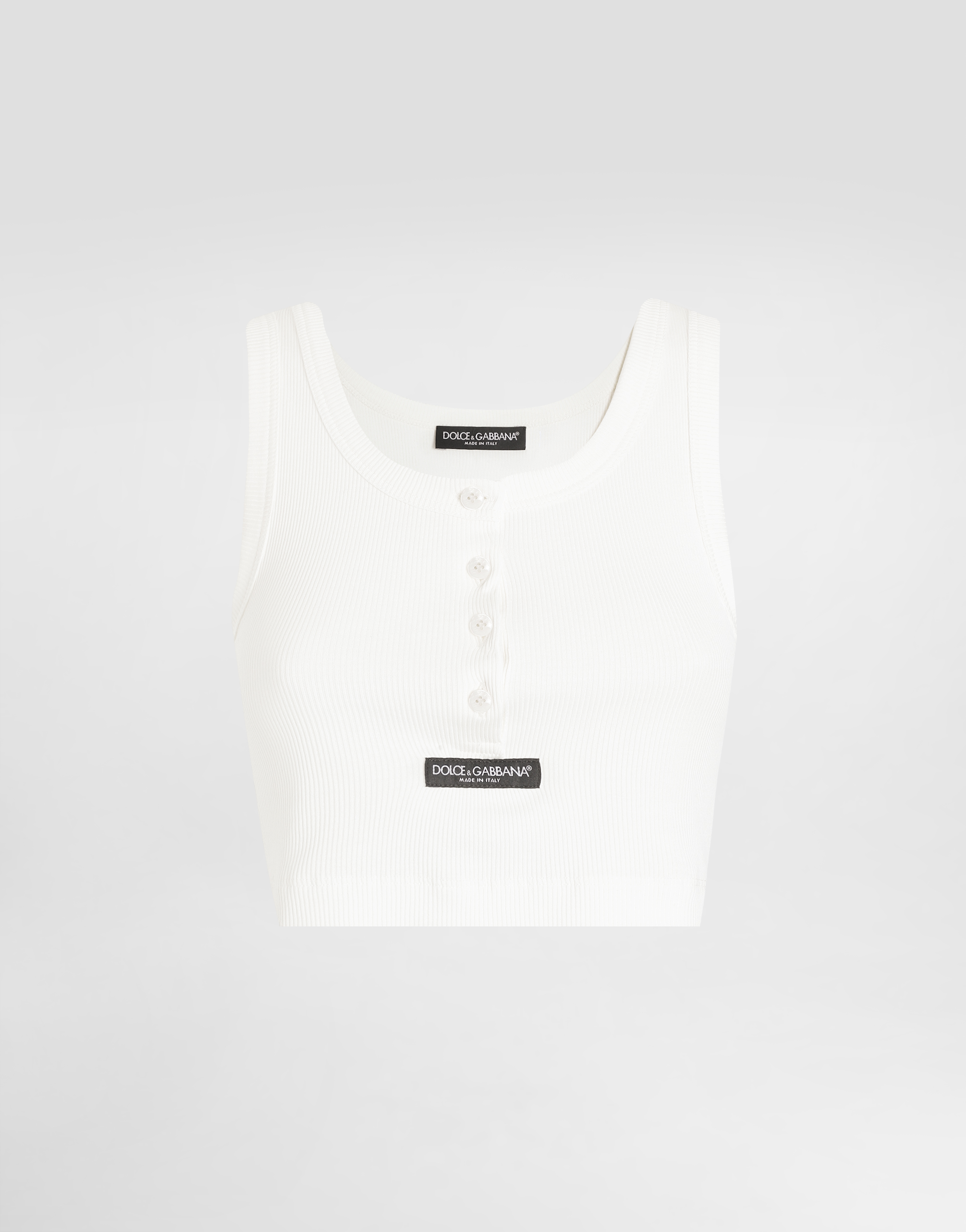 Ribbed tank top in White for Women | Dolce&Gabbana® US