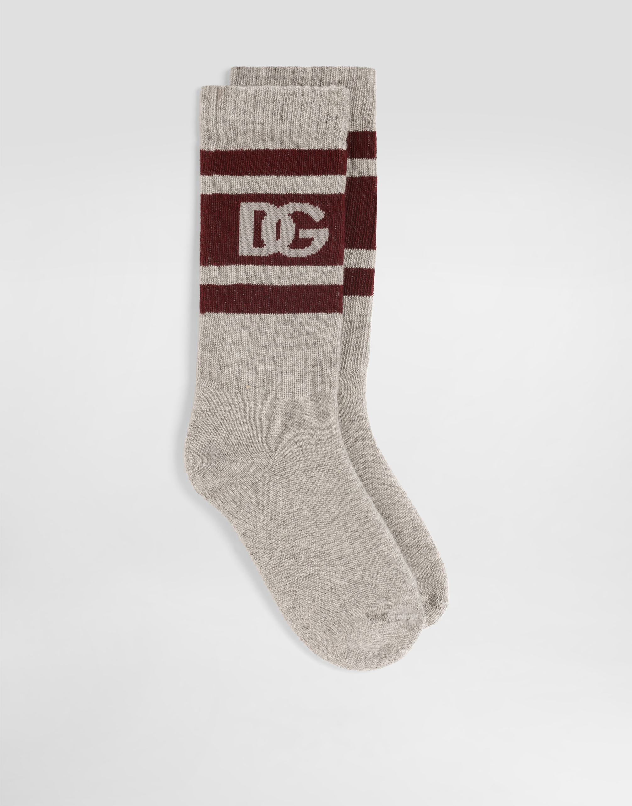  Dolce & Gabbana Socks With Intarsia Logo - Mann Accessoires Grau M 