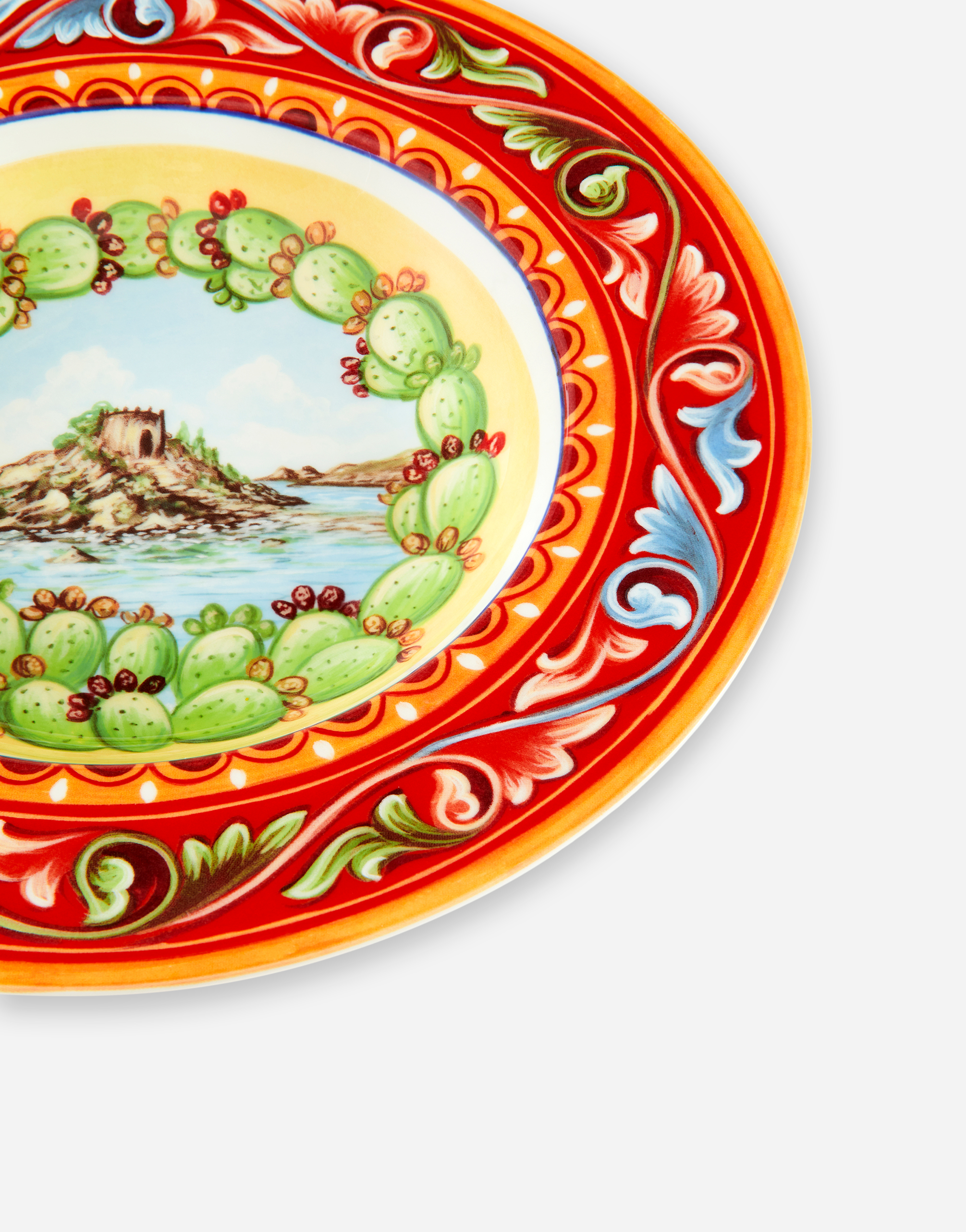 Shop Dolce & Gabbana Set 2 Soup Plates In Fine Porcelain In Multicolor