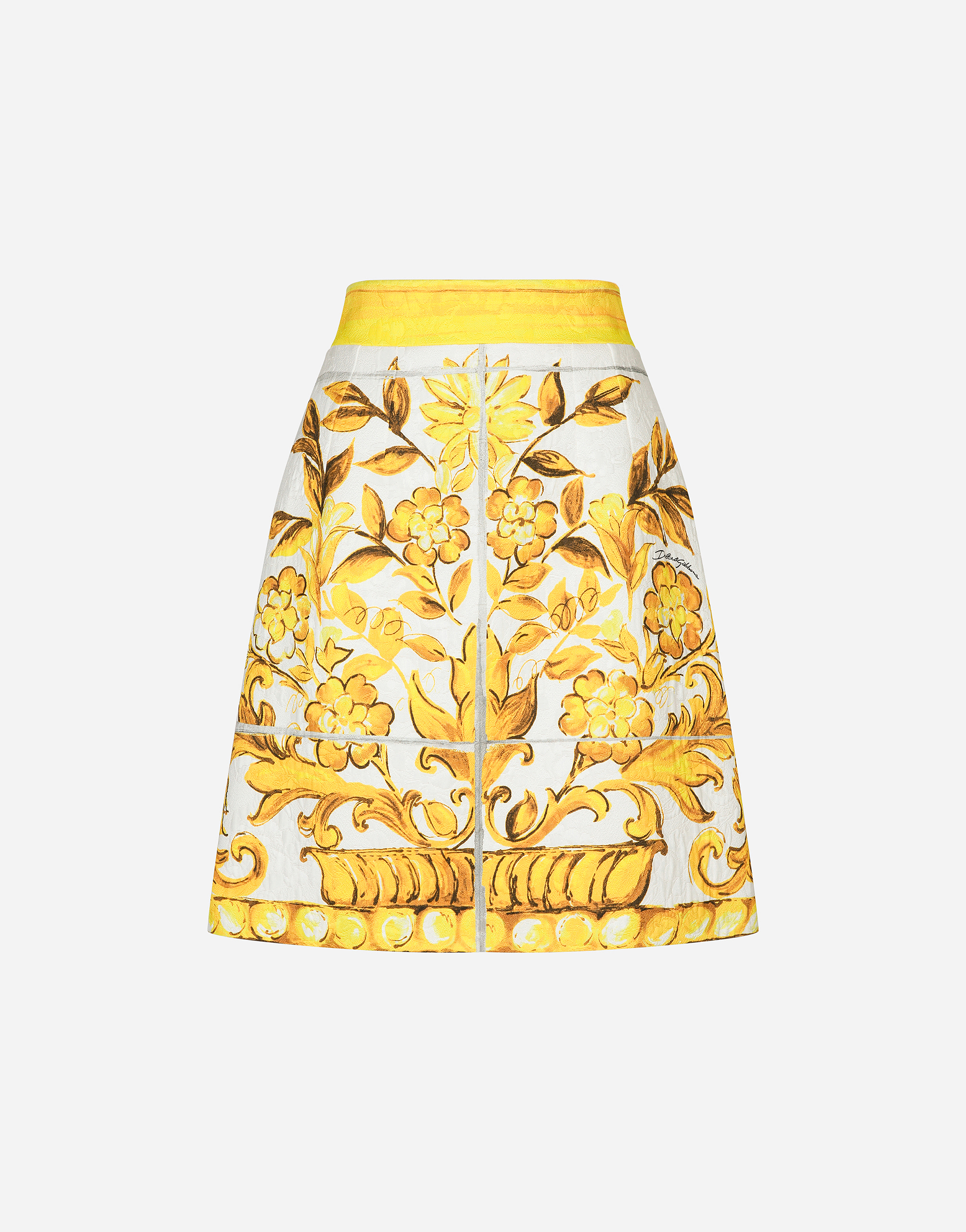 Dolce & Gabbana Short Majolica-print Brocade Skirt - Woman Skirts Print 48