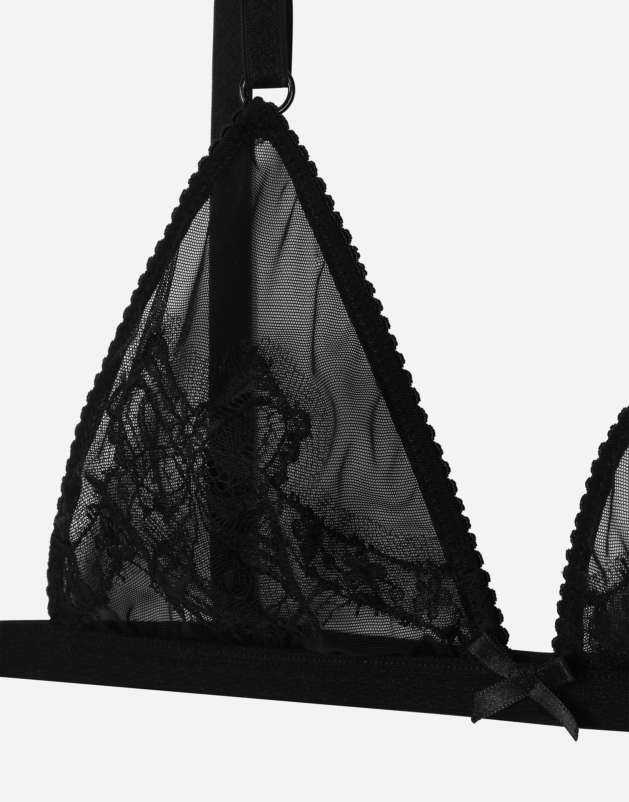 DOLCE & GABBANA LACE AND TULLE SOFT-CUP TRIANGLE BRA 