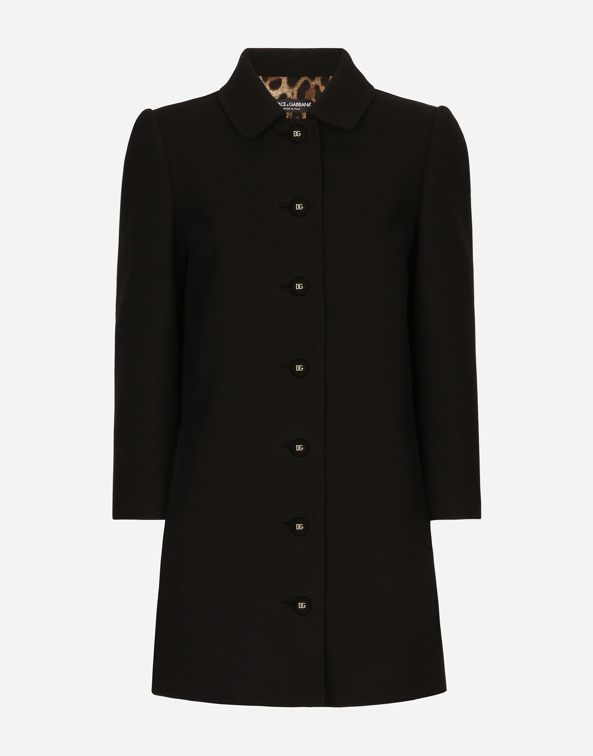 Dolce & Gabbana Short Woolen Coat In Black