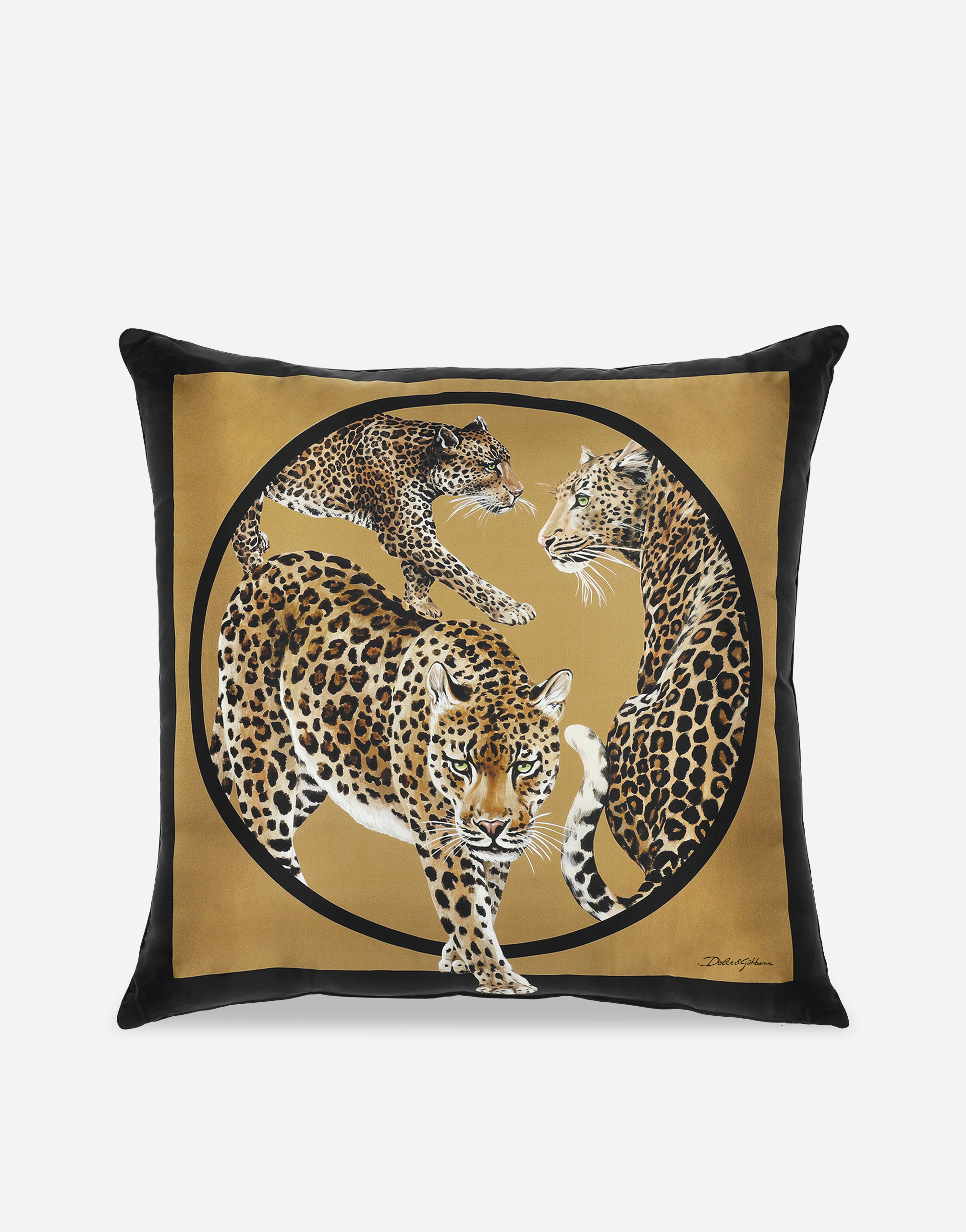 Dolce & Gabbana Silk Twill Cushion Large In Multicolor