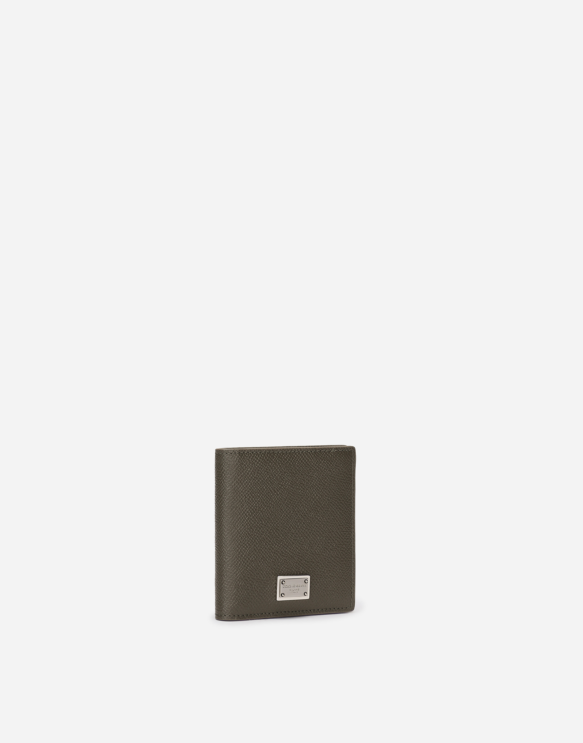 Dolce & Gabbana Dauphine-print Calfskin Bifold Card Holder In Green