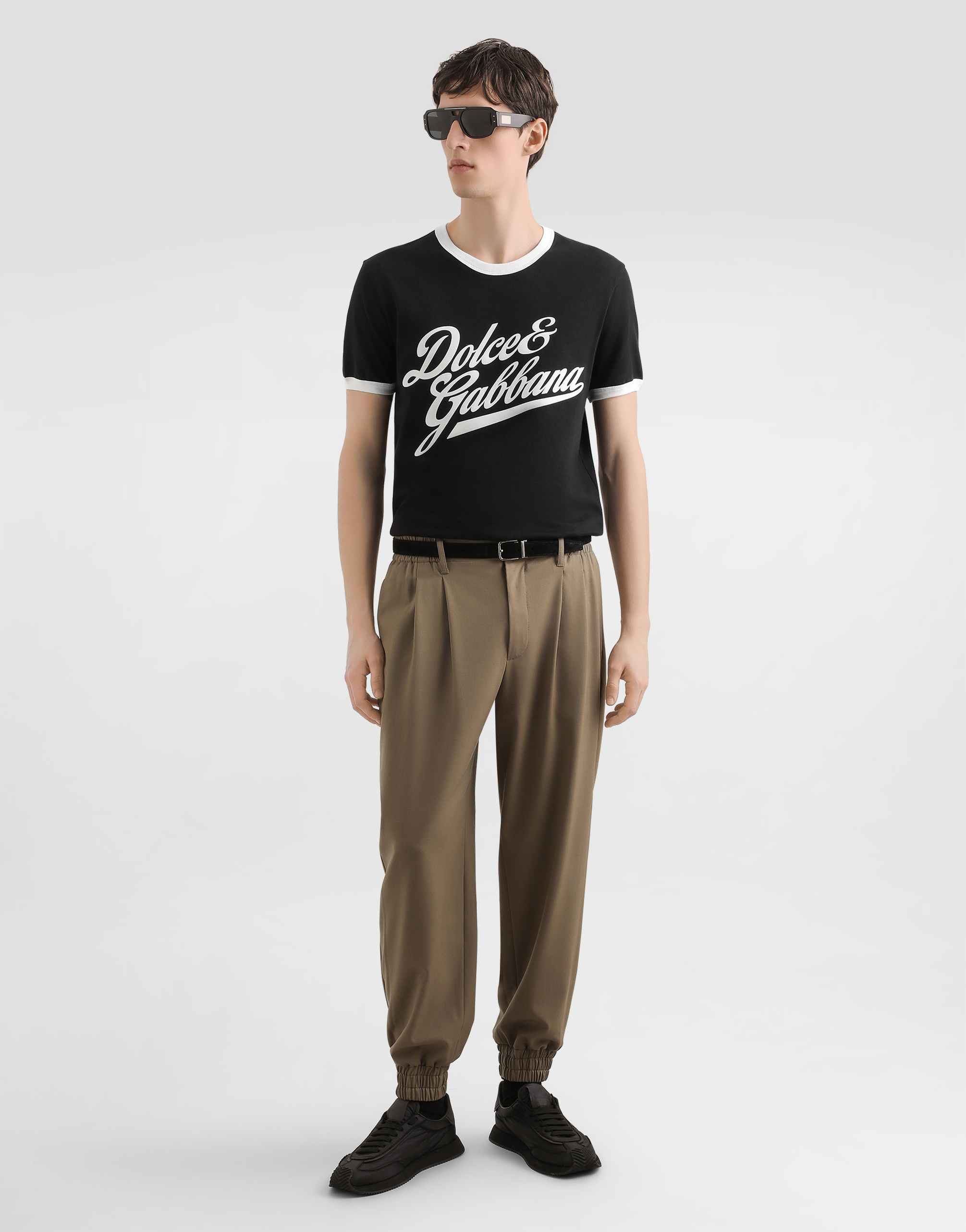 Cotton t-shirt with flock print