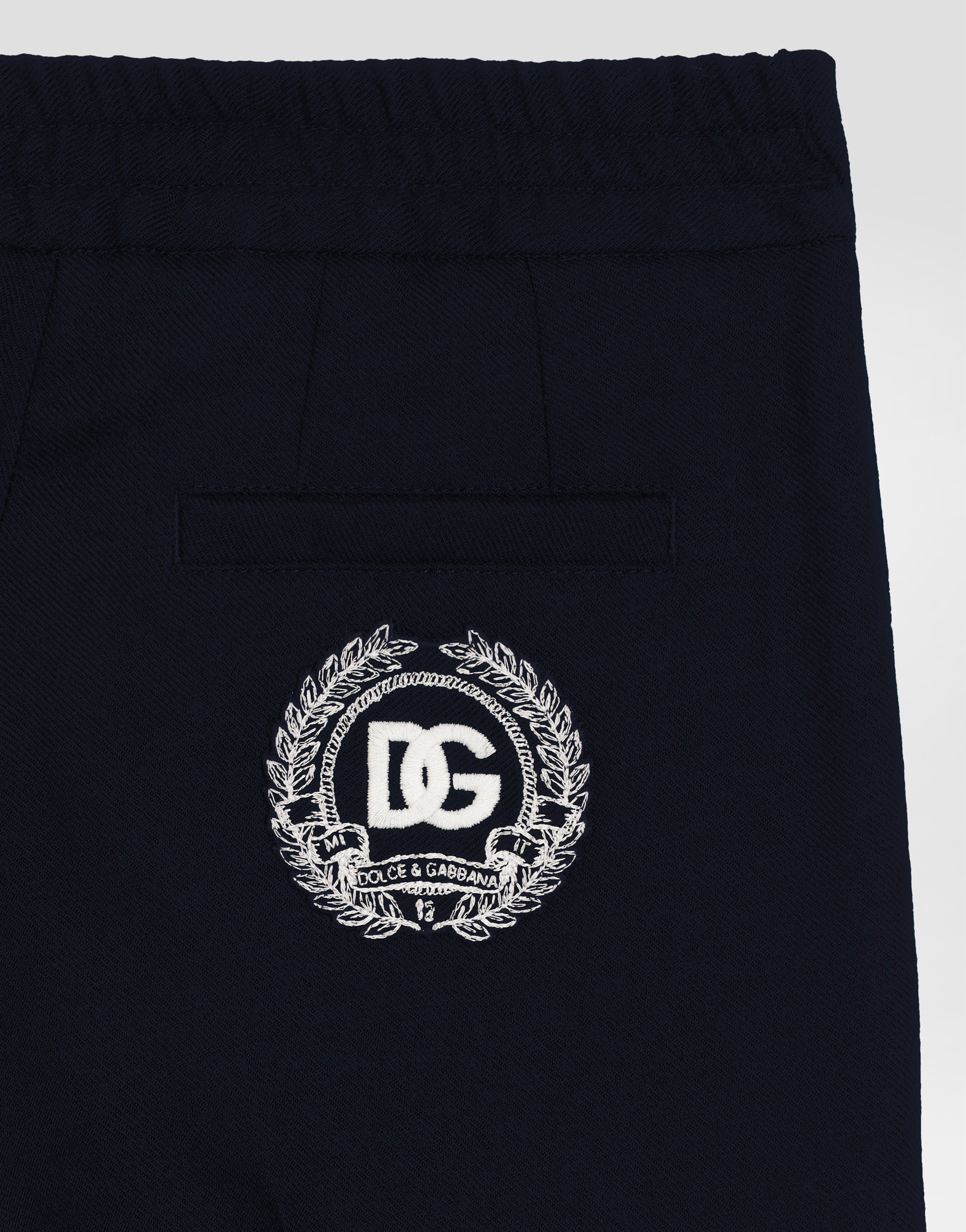  Dolce & Gabbana Dolce & Gabbana Wool Canvas Trousers - Man Trousers And Shorts Blue 12 Years 