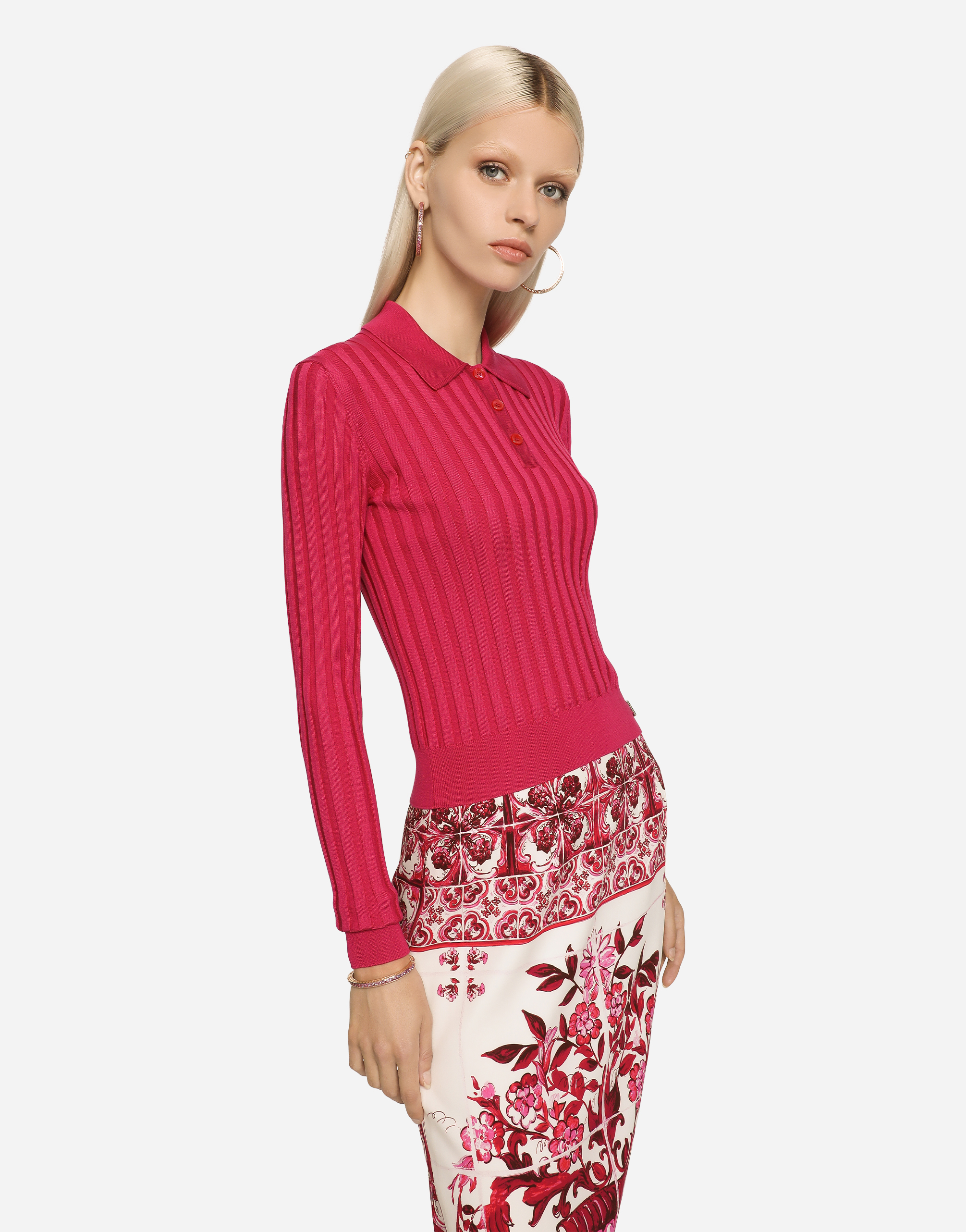 DOLCE & GABBANA ANNA EARRINGS IN RED GOLD 18KT WITH PINK SAPPHIRES