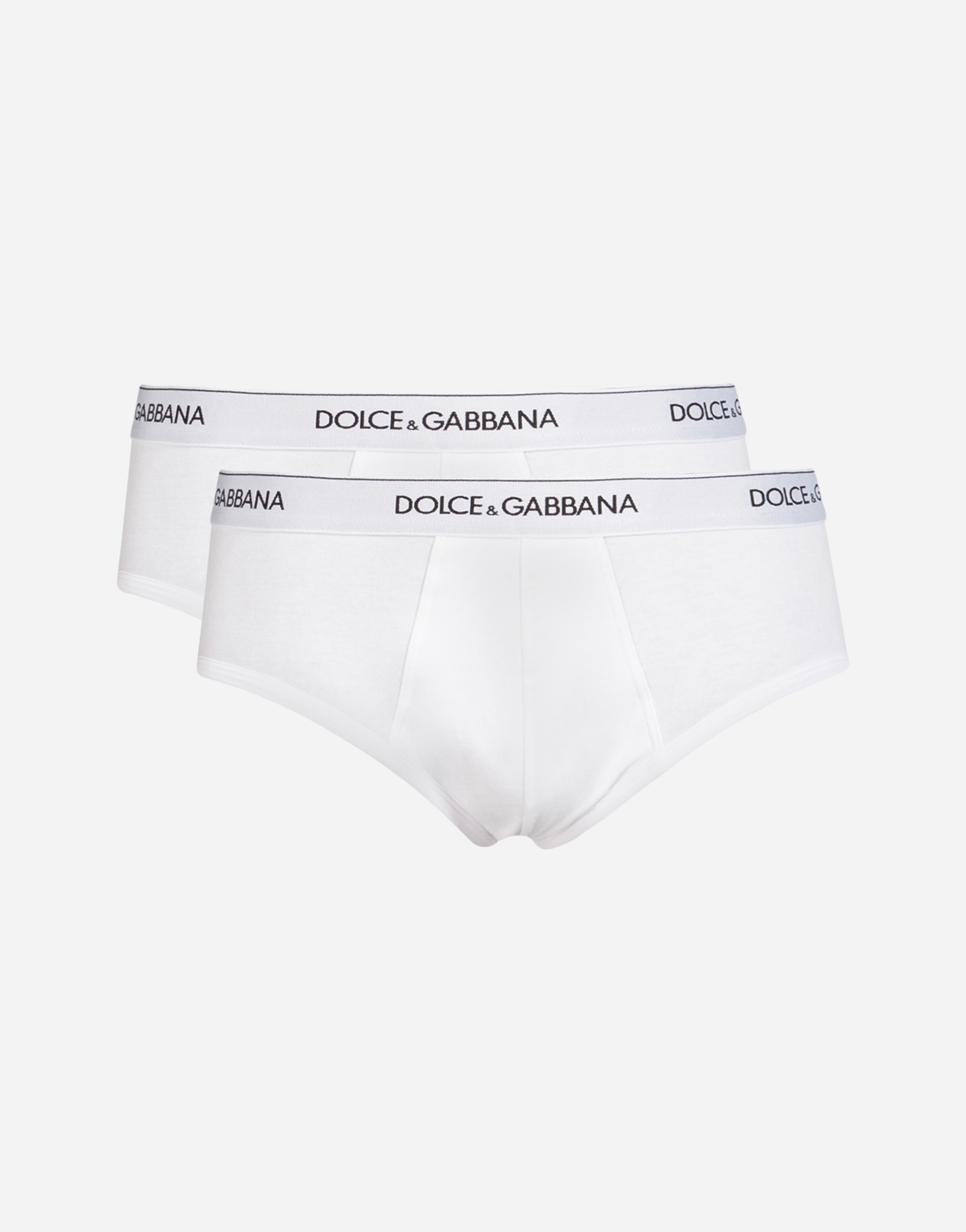 Dolce & Gabbana Male Stretch Cotton Brando Briefs Two-Pack - Man Underwear And Loungewear Cotton White Size 6