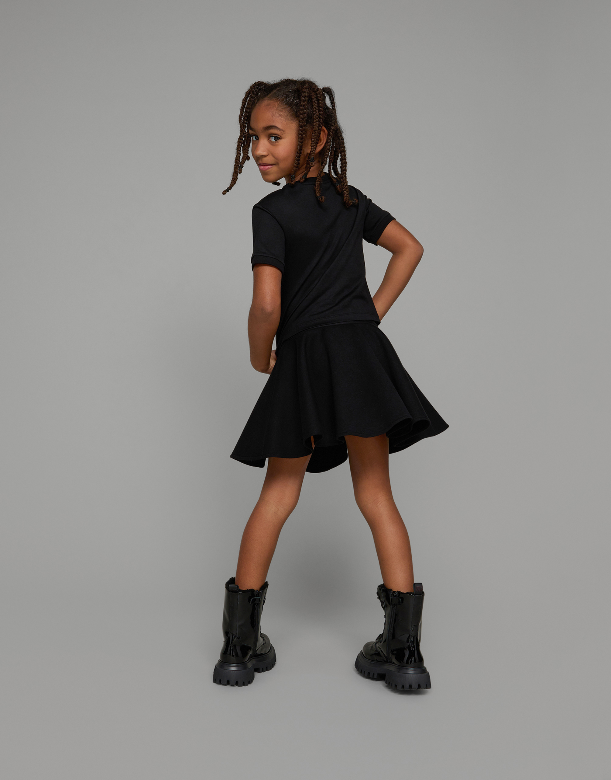 DOLCE & GABBANA CIRCLE MINISKIRT WITH BRANDED ELASTIC