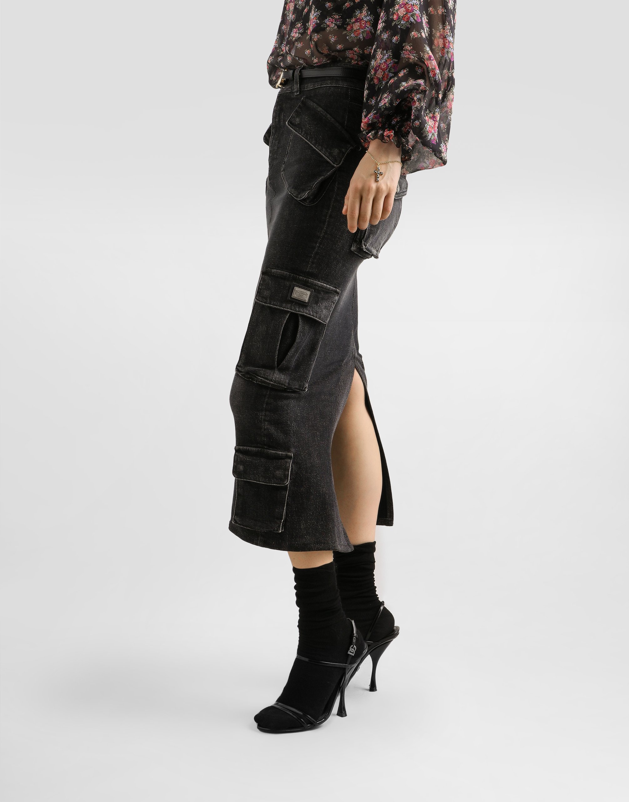 Dolce & Gabbana Denim Skirt In Multi