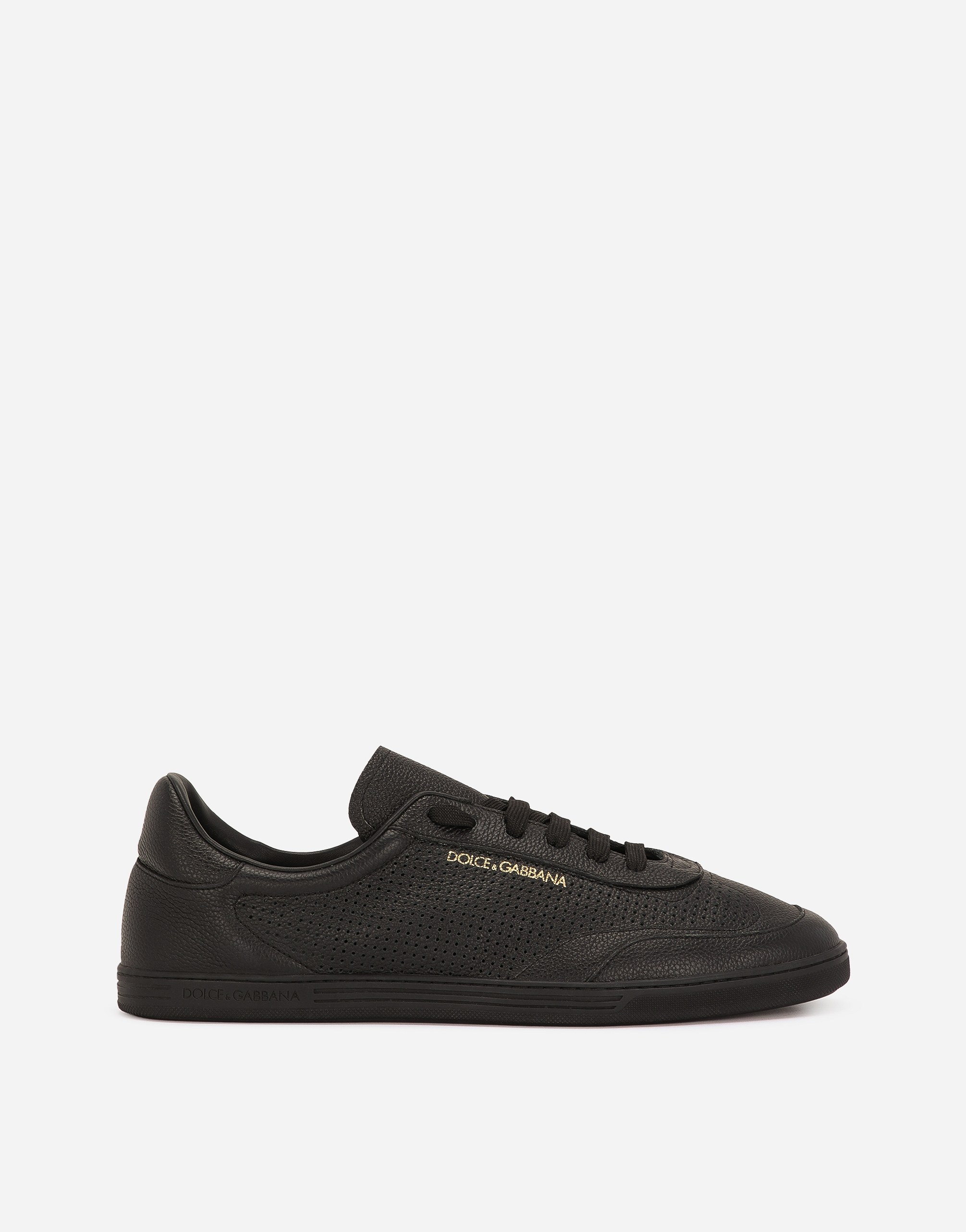 Dolce & Gabbana Perforated Calfskin Saint Tropez Sneakers - Man Sneakers Black