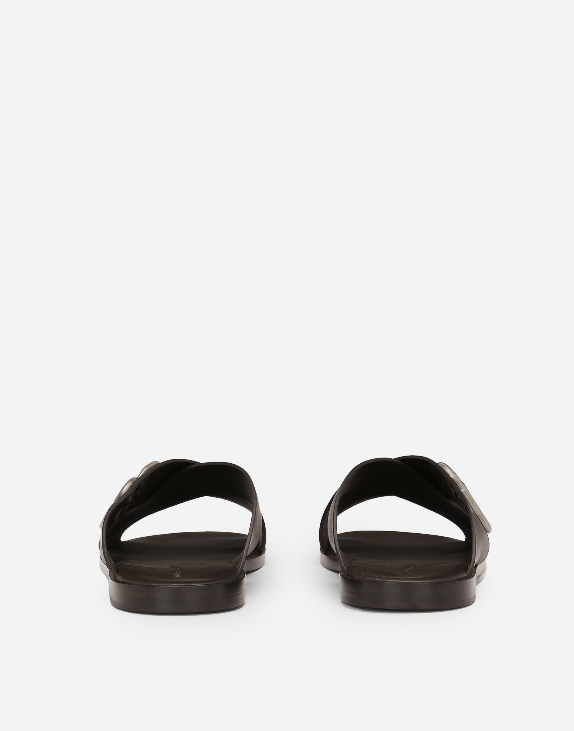 Shop Dolce & Gabbana Calfskin Sandals In Marrone