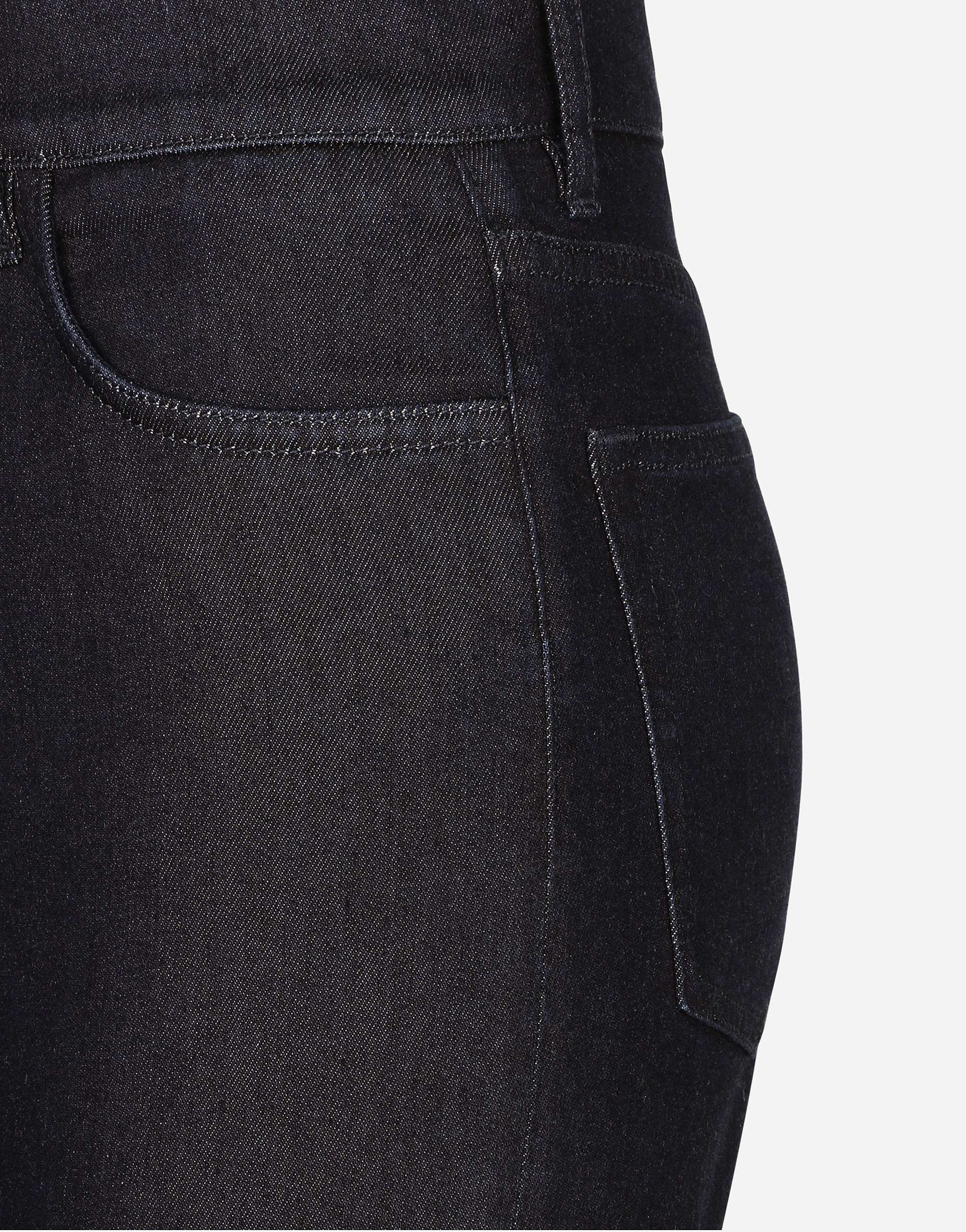 Dolce & Gabbana Flared Cotton Denim And Silk Jeans In マルチカラー