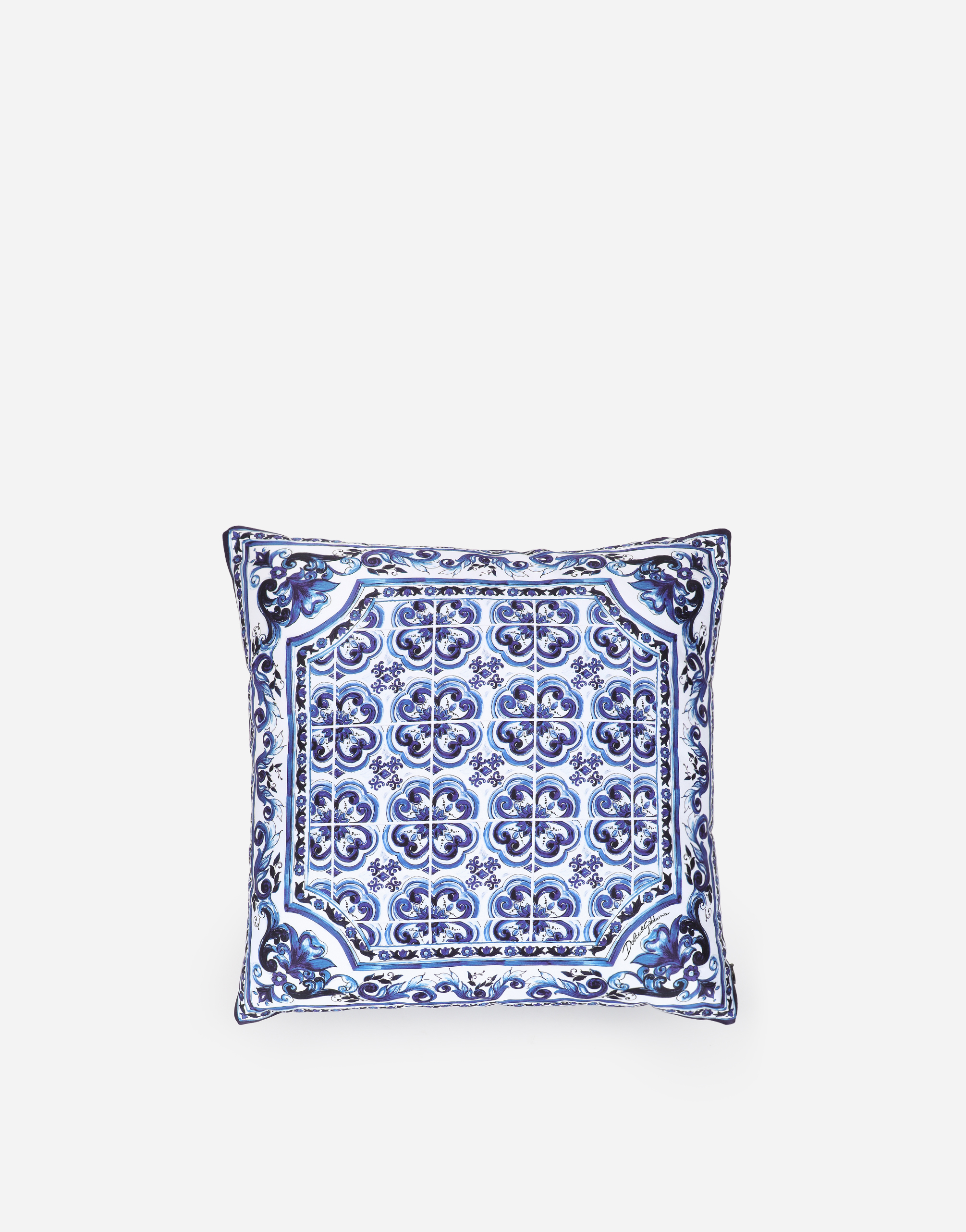 Dolce & Gabbana Duchesse Cotton Cushion Small In Multicolor
