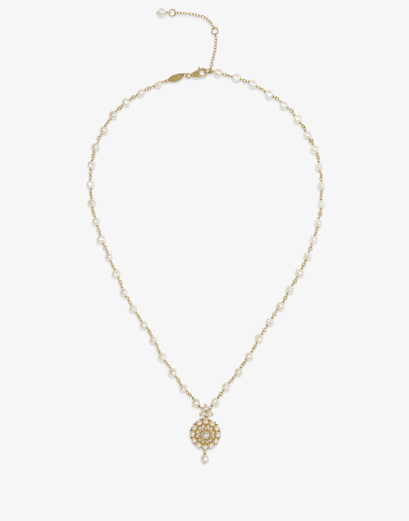 Dolce & Gabbana Romance Necklace In Yellow Gold With Pearls Gold Female Onesize In Gold