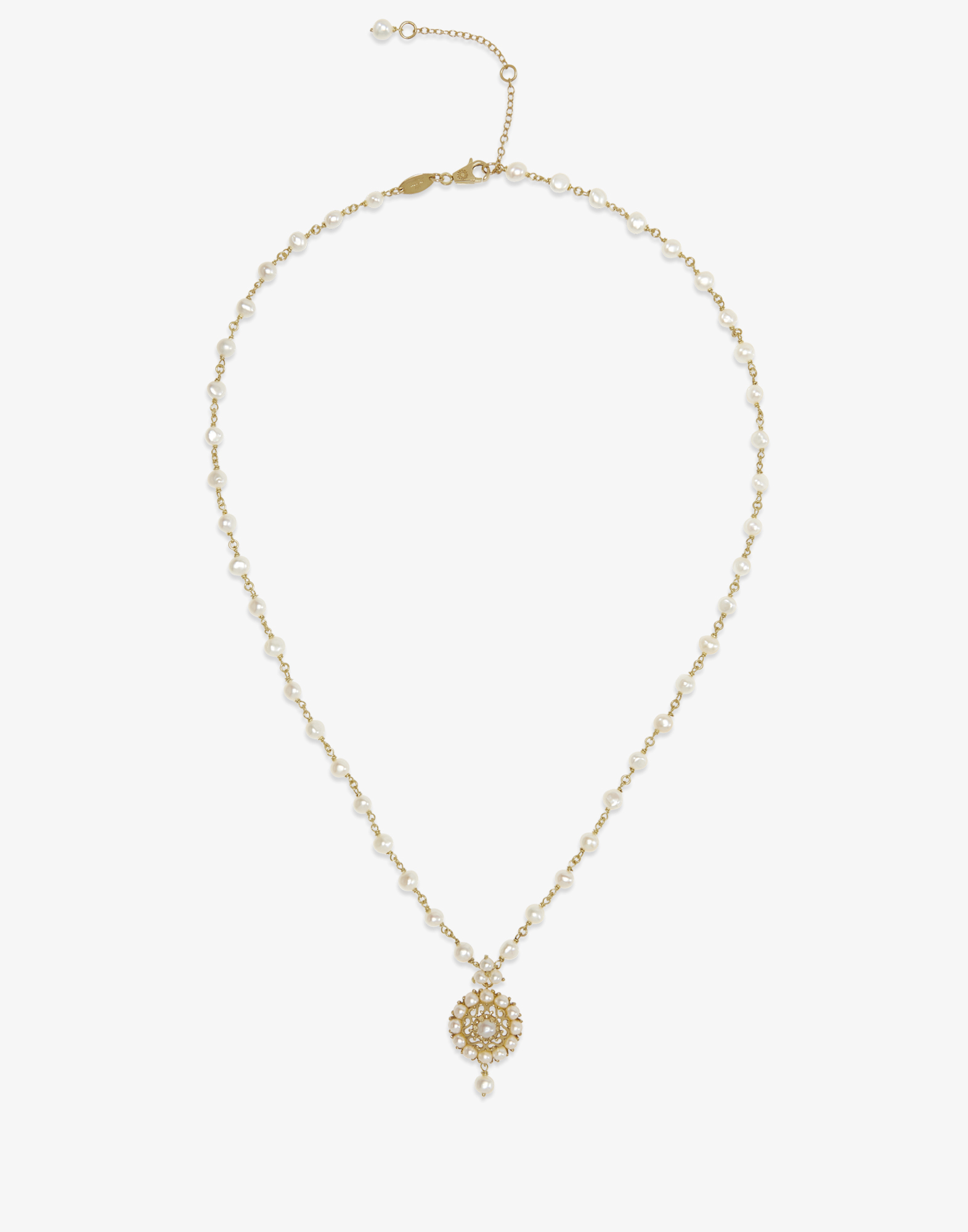 Dolce & Gabbana Romance Necklace In Yellow Gold With Pearls Gold Female Onesize