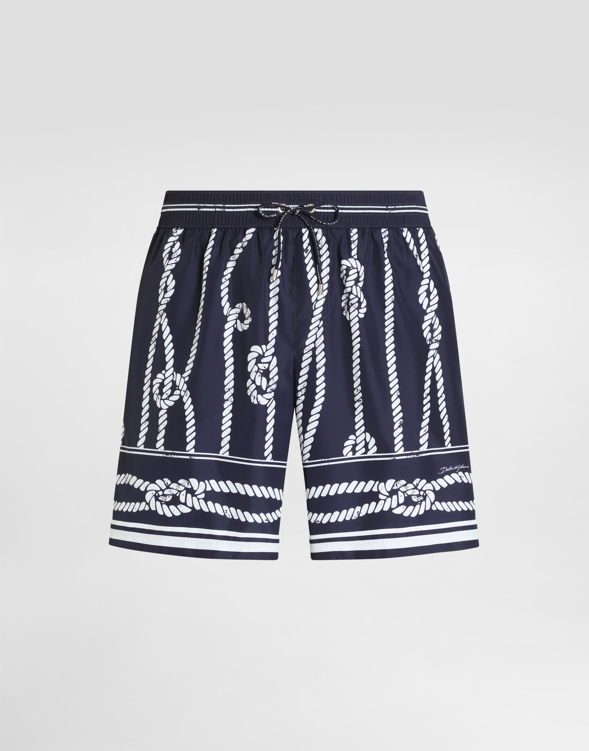 Marina-print canvas swim boxer shorts in Multicolor for Men