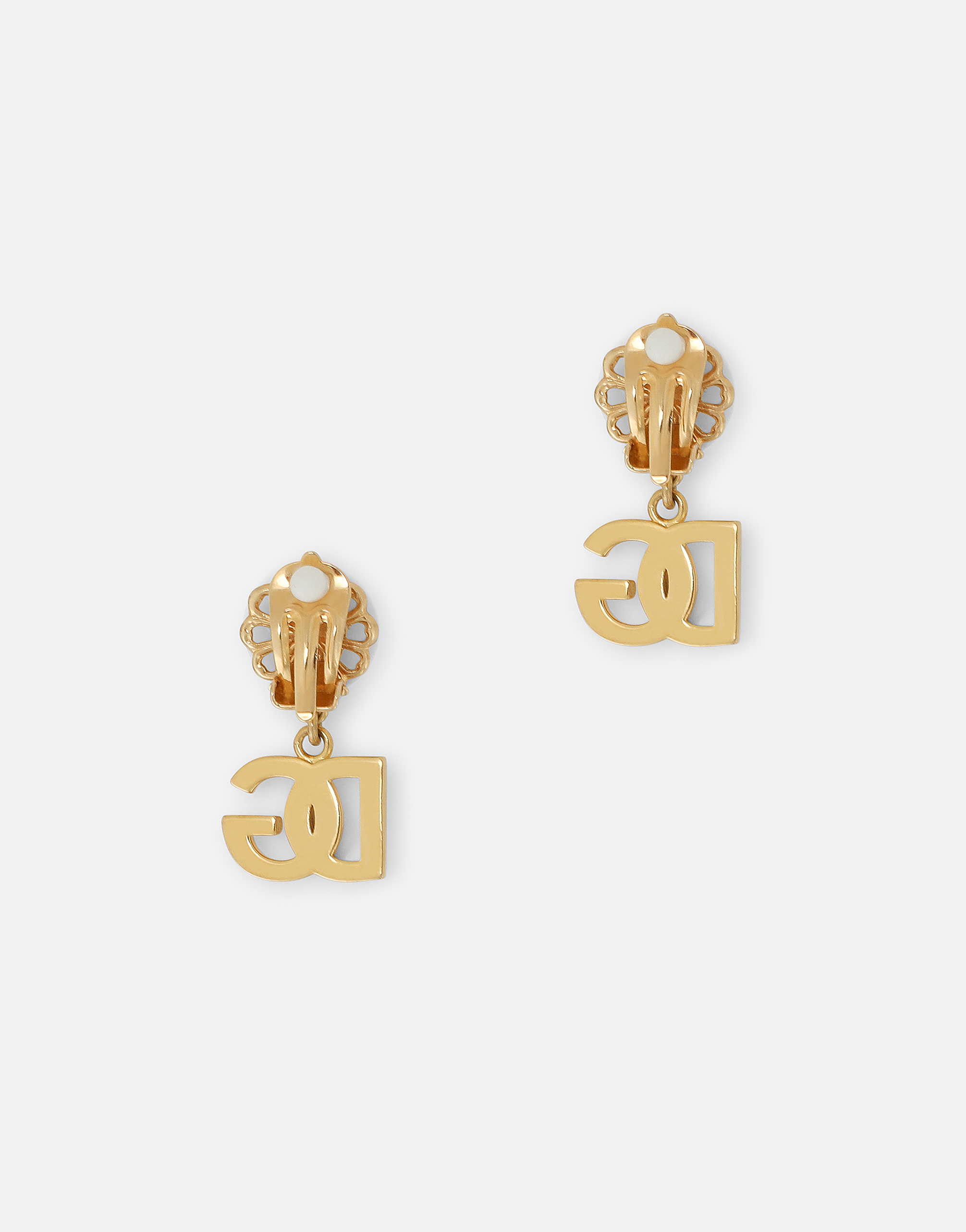 Dolce & Gabbana Earrings With Dg Logo And Pearl In Gold