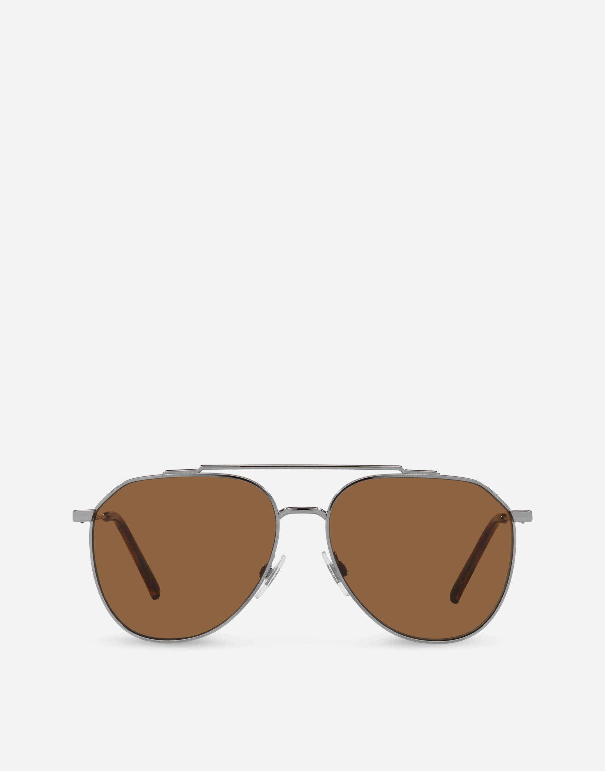Dolce & Gabbana Silver-tone Diagonal Cut Aviator-style Sunglasses