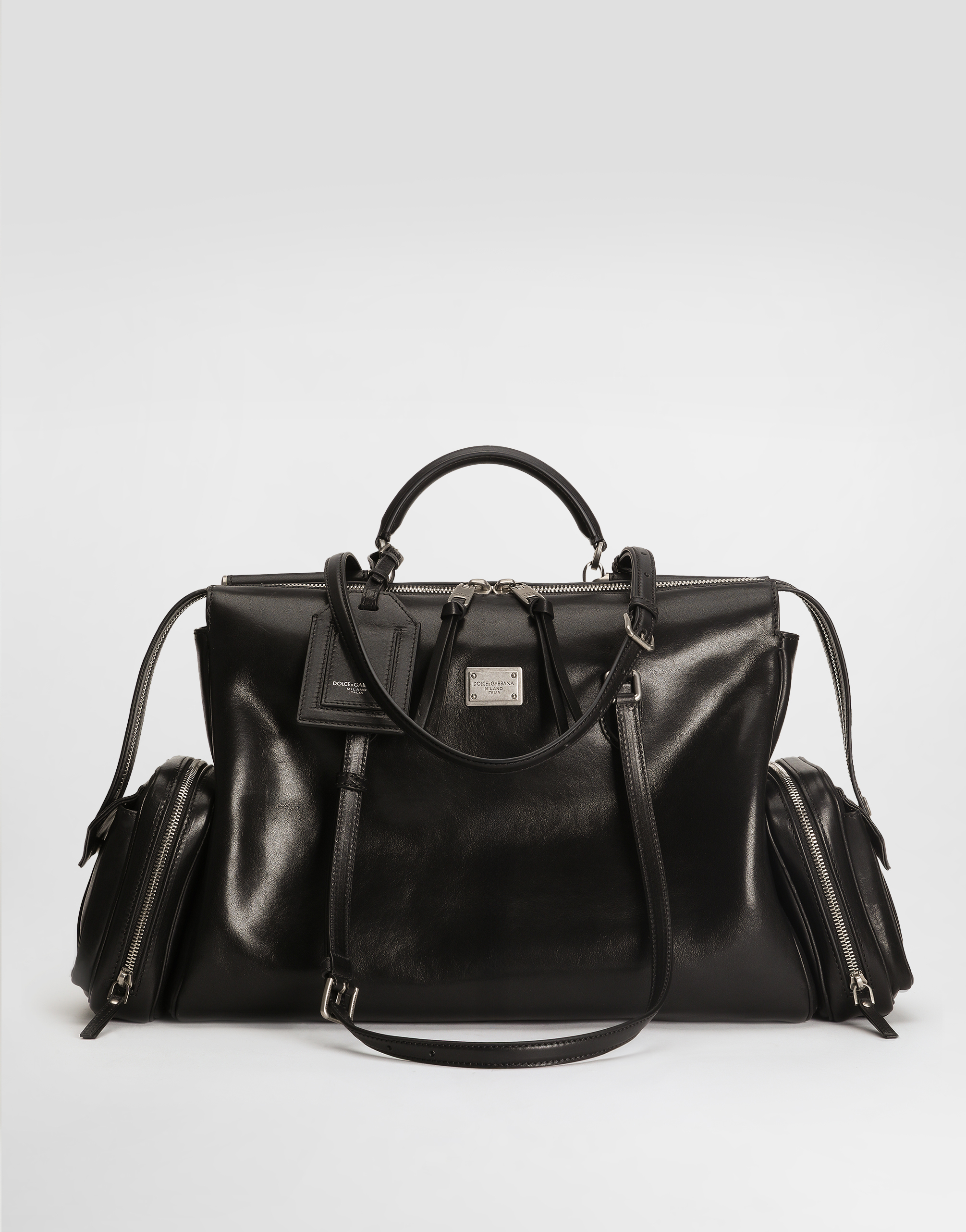Dolce & Gabbana Vittoria Calfskin Bag In Black