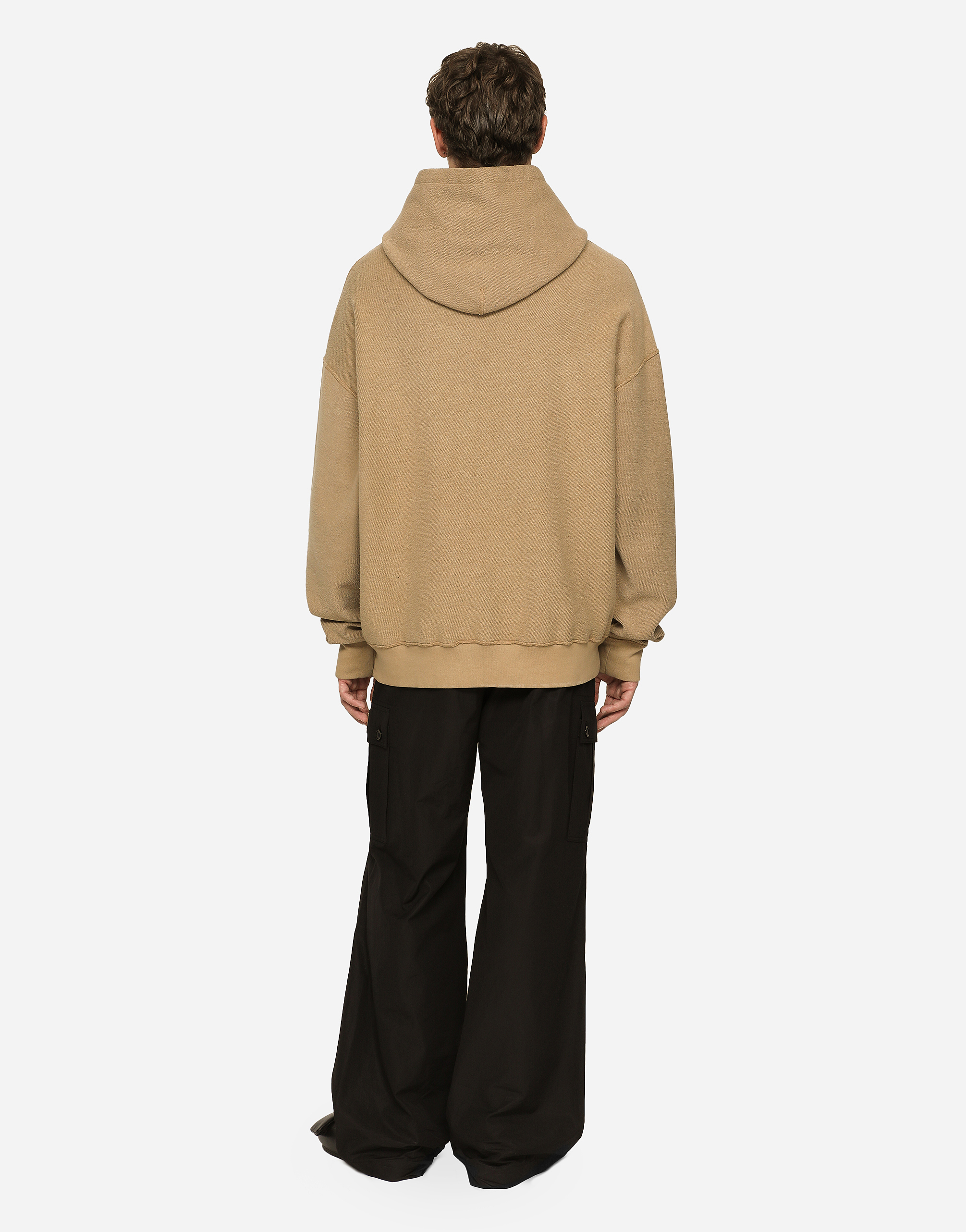 DOLCE & GABBANA COTTON CARGO PANTS WITH BRAND PLATE