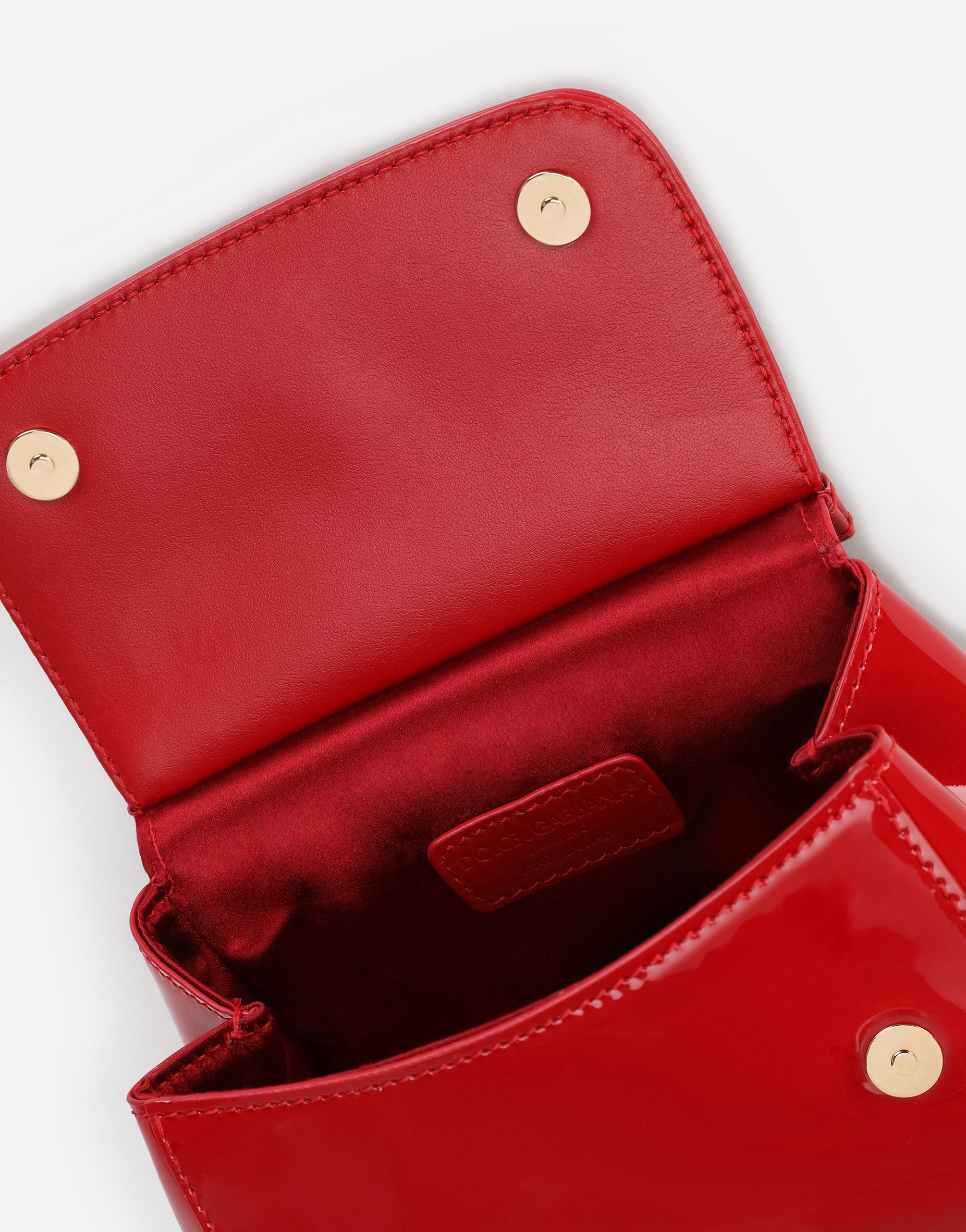 Shop Dolce & Gabbana Patent Leather Mini Sicily Bag In Red