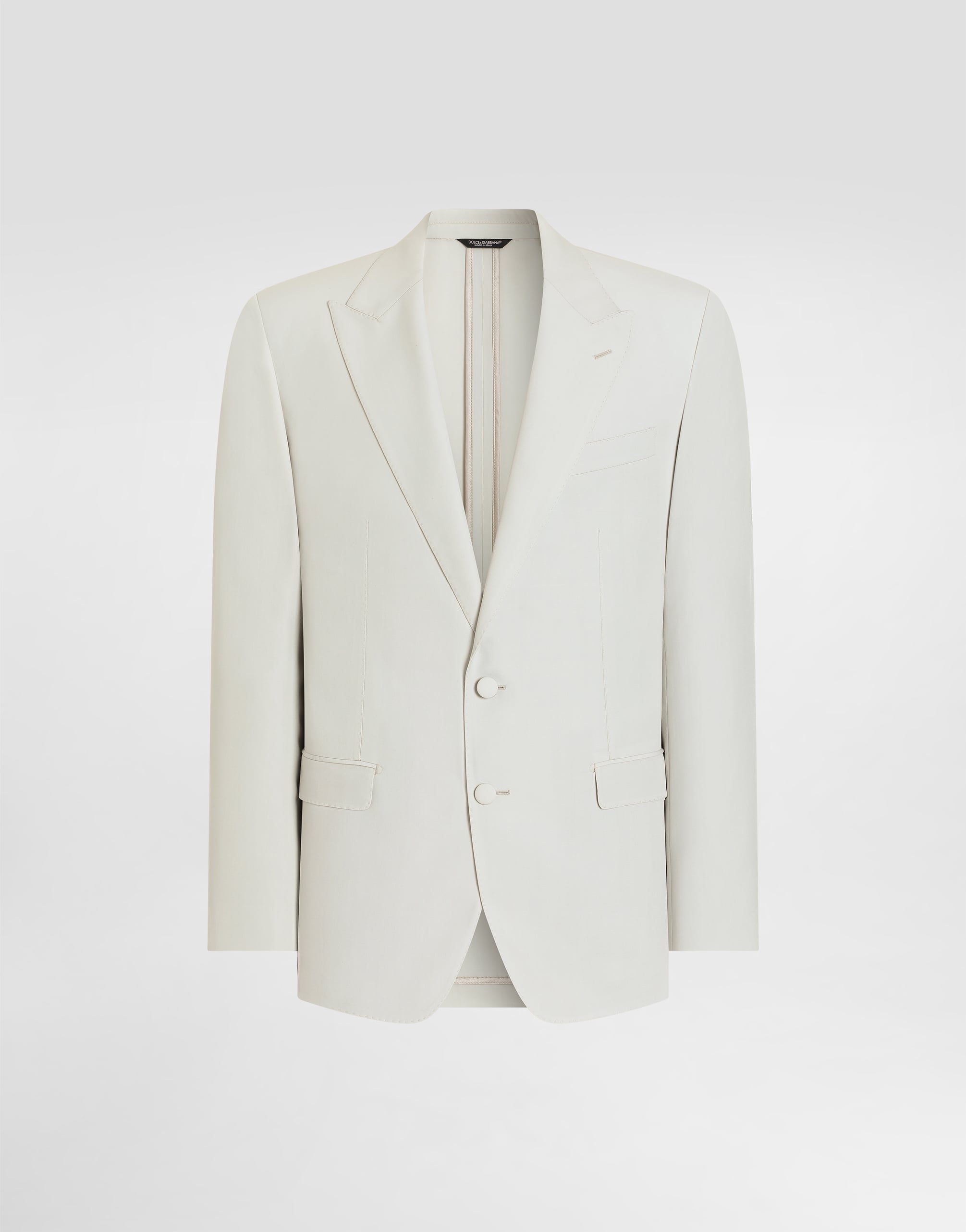 Single-breasted wool poplin jacket in Beige for Men | Dolce&Gabbana®