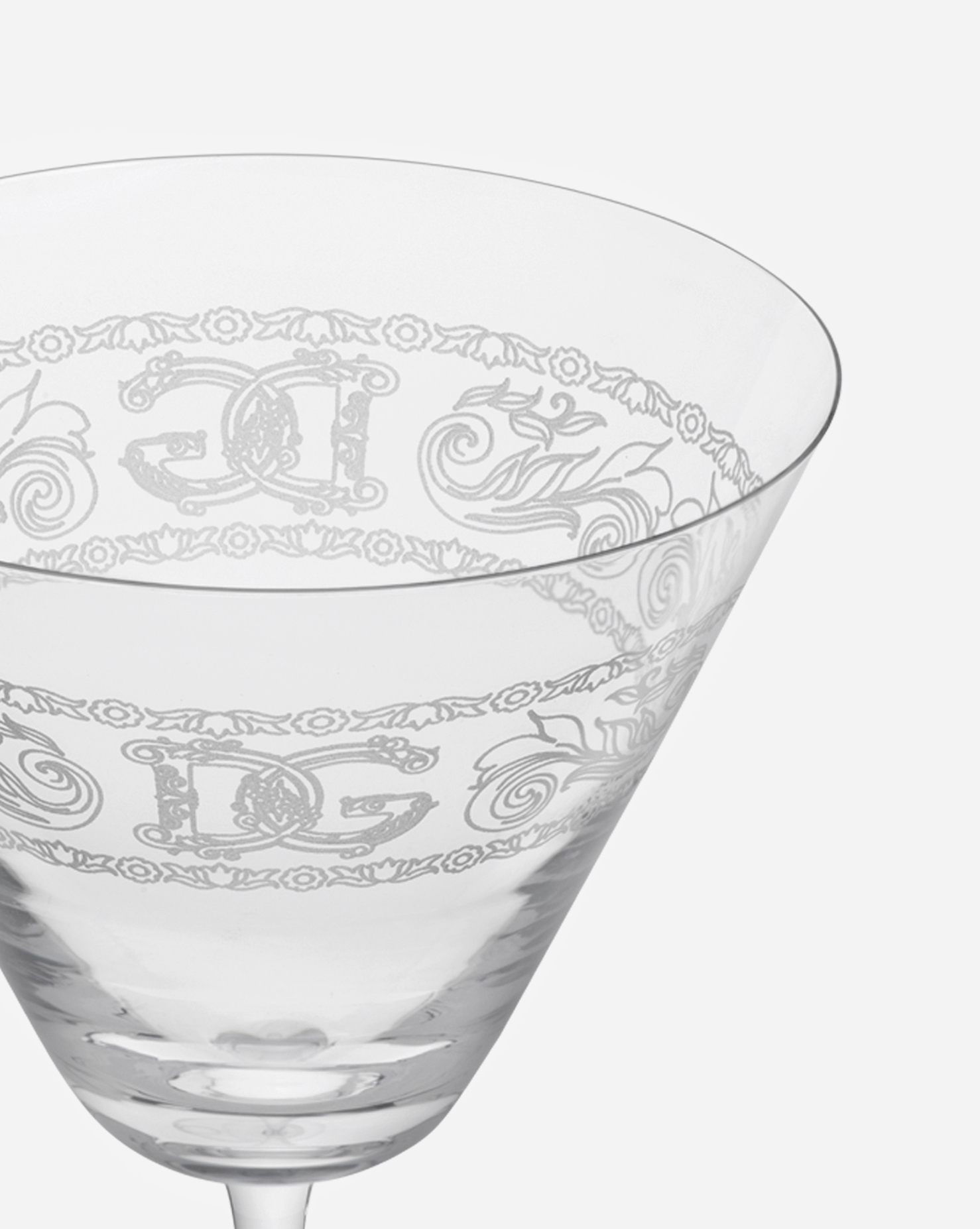 Dolce & Gabbana Logo-embossed Martini Glass In Multicolor