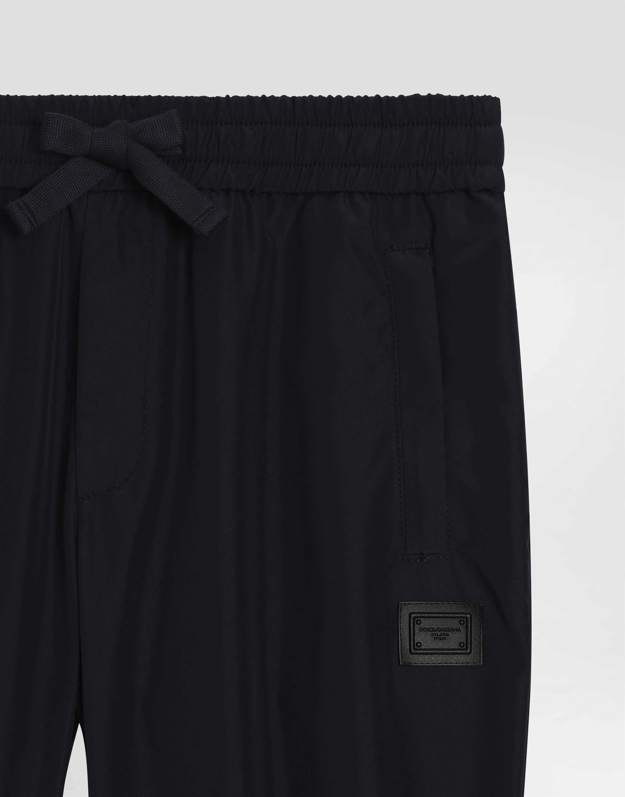 Dolce & Gabbana Nylon Jogging Pants With Branded Tag In Blue