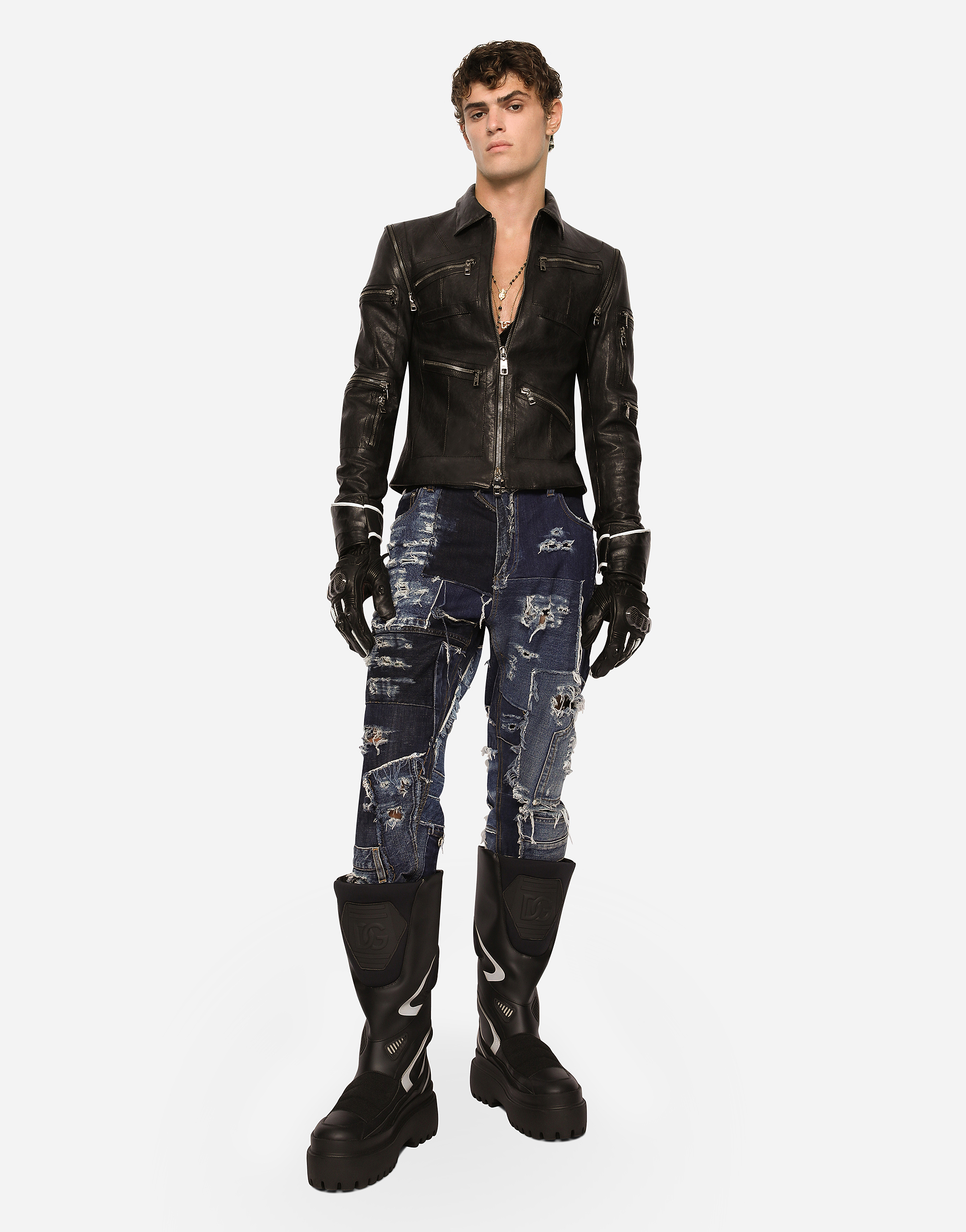 DOLCE & GABBANA WASHED LEATHER JACKET