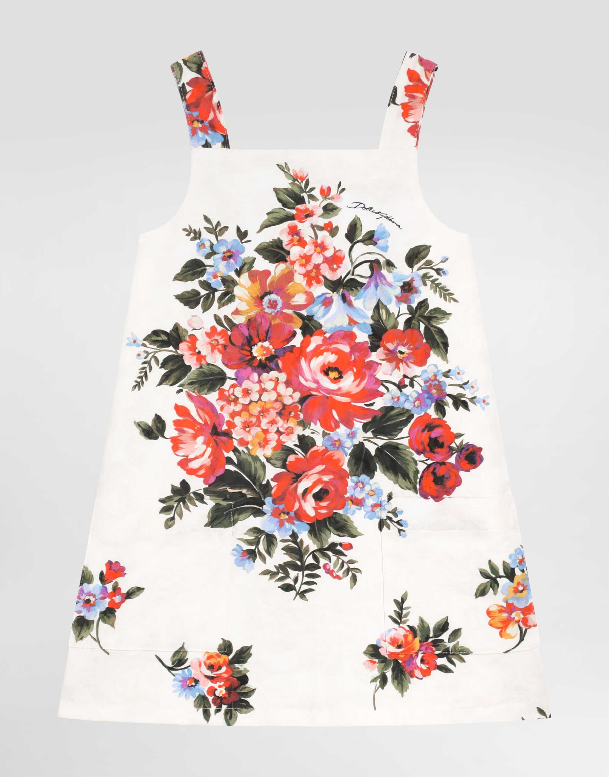 Dolce & Gabbana Flower Bouquet-print Dress In Multi