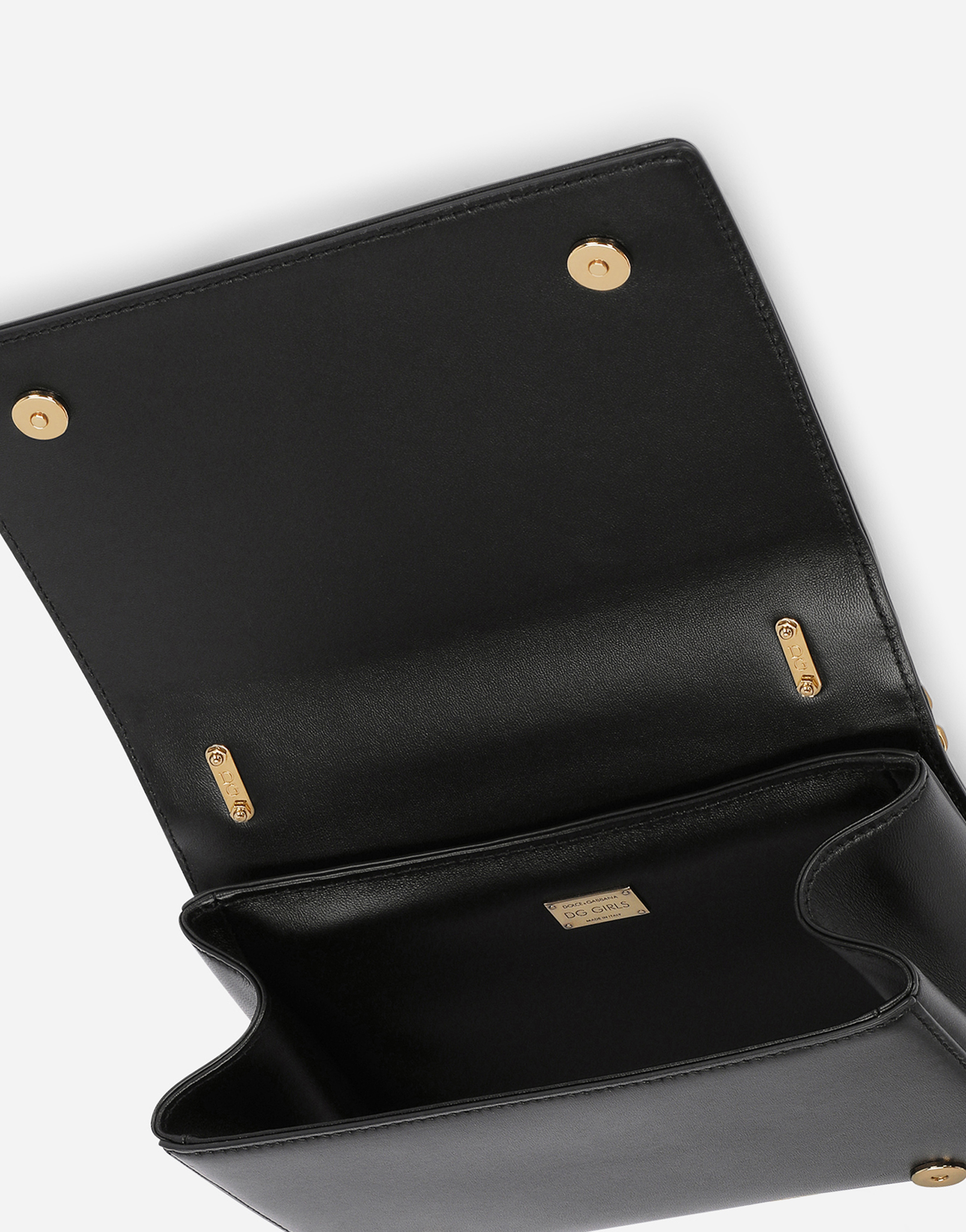 Dolce & Gabbana Nappa Leather Dg Girls Shoulder Bag In Black