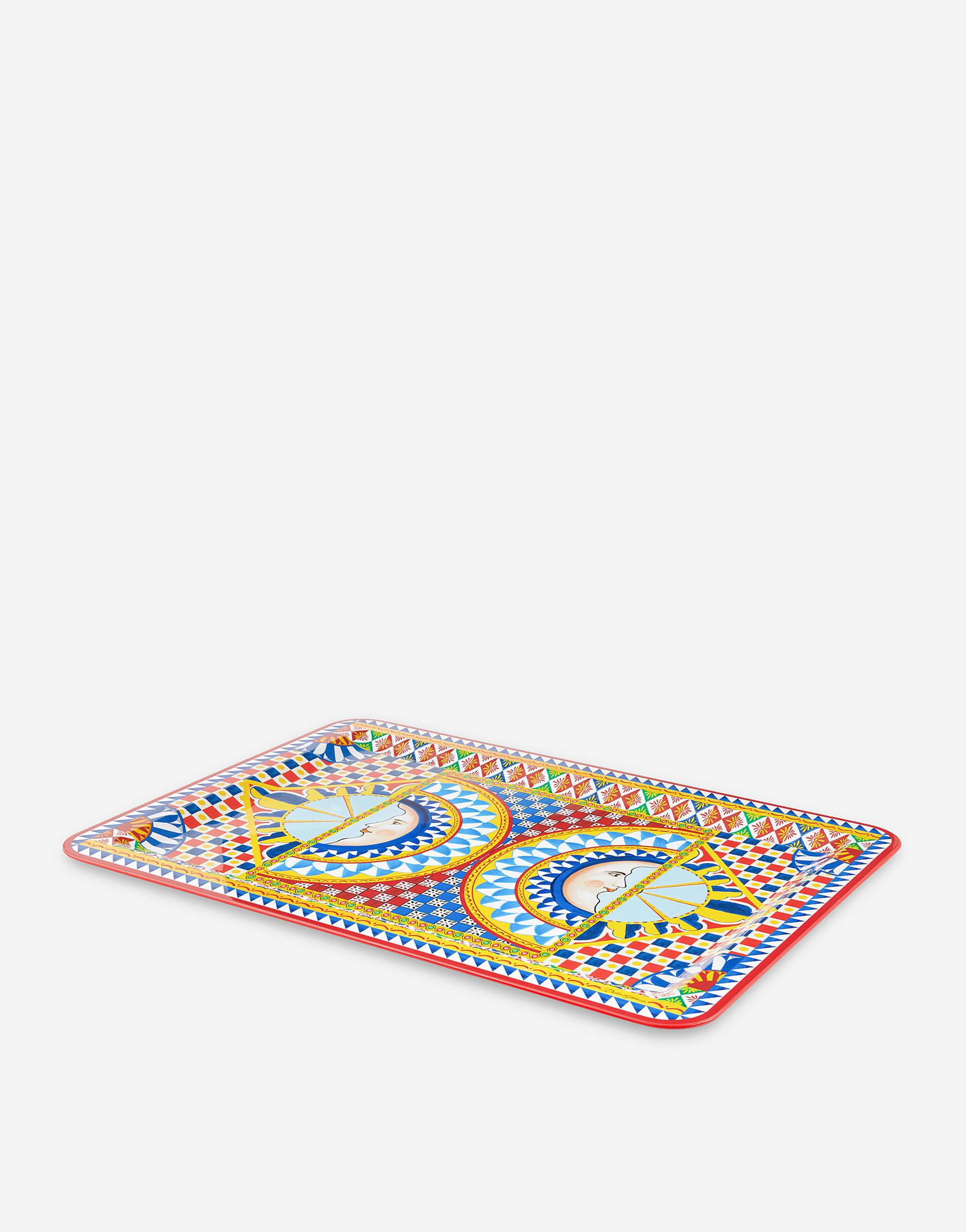 Dolce & Gabbana Wooden Tray Large Multicolor Unisex Onesize In Multicolor