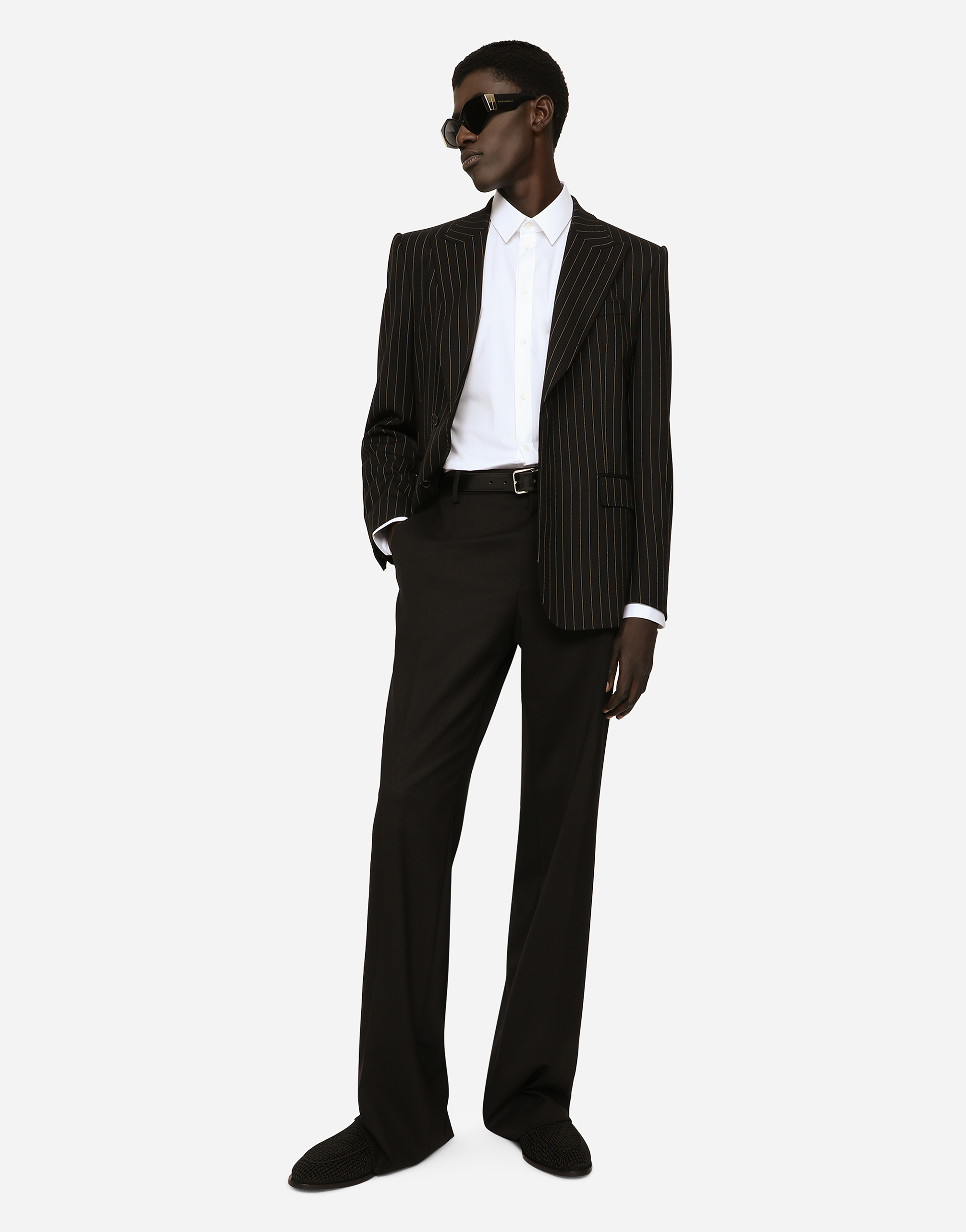 DOLCE & GABBANA PINSTRIPE STRETCH WOOL SICILIA-FIT JACKET