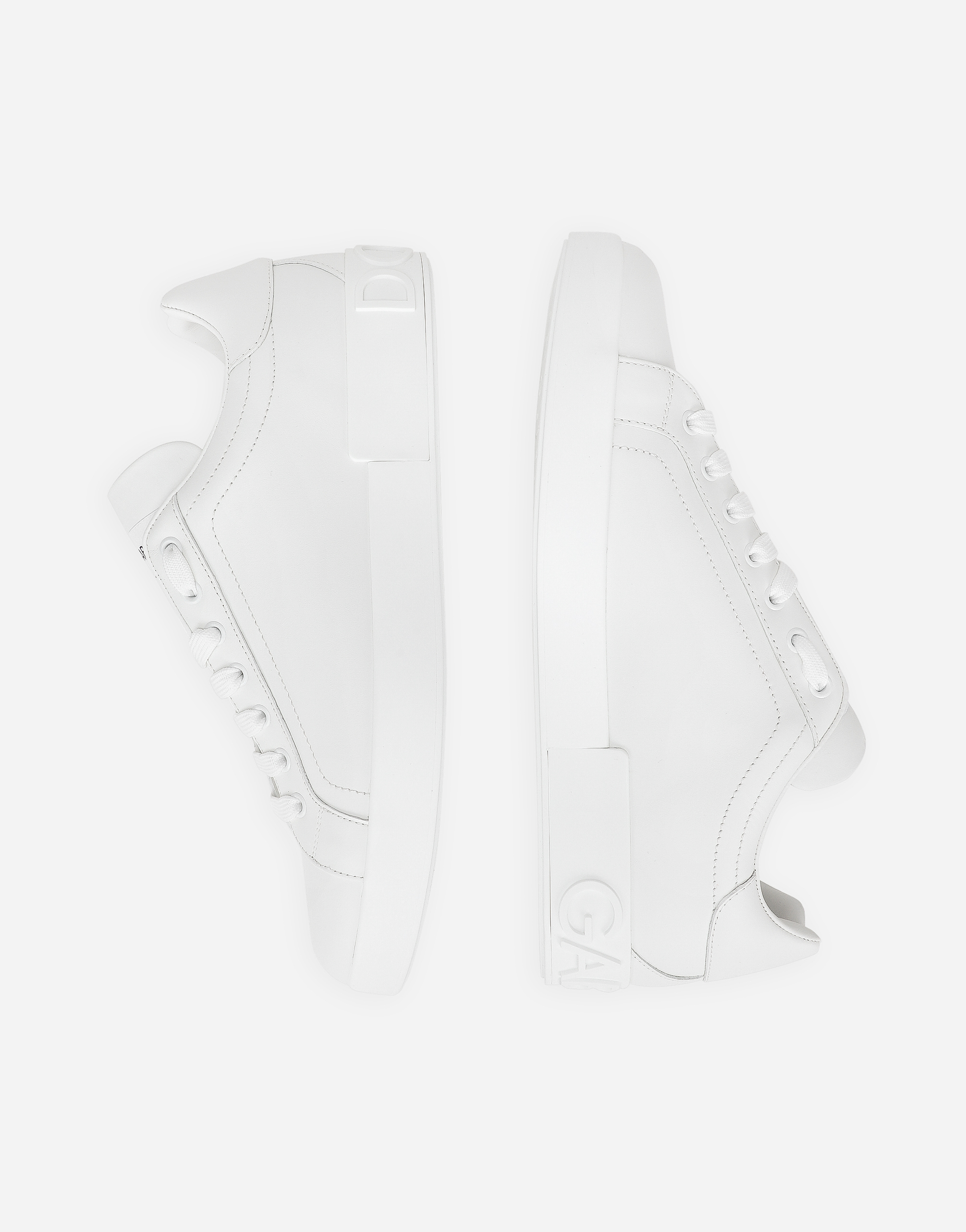 Shop Dolce & Gabbana Calfskin Portofino Sneakers In White