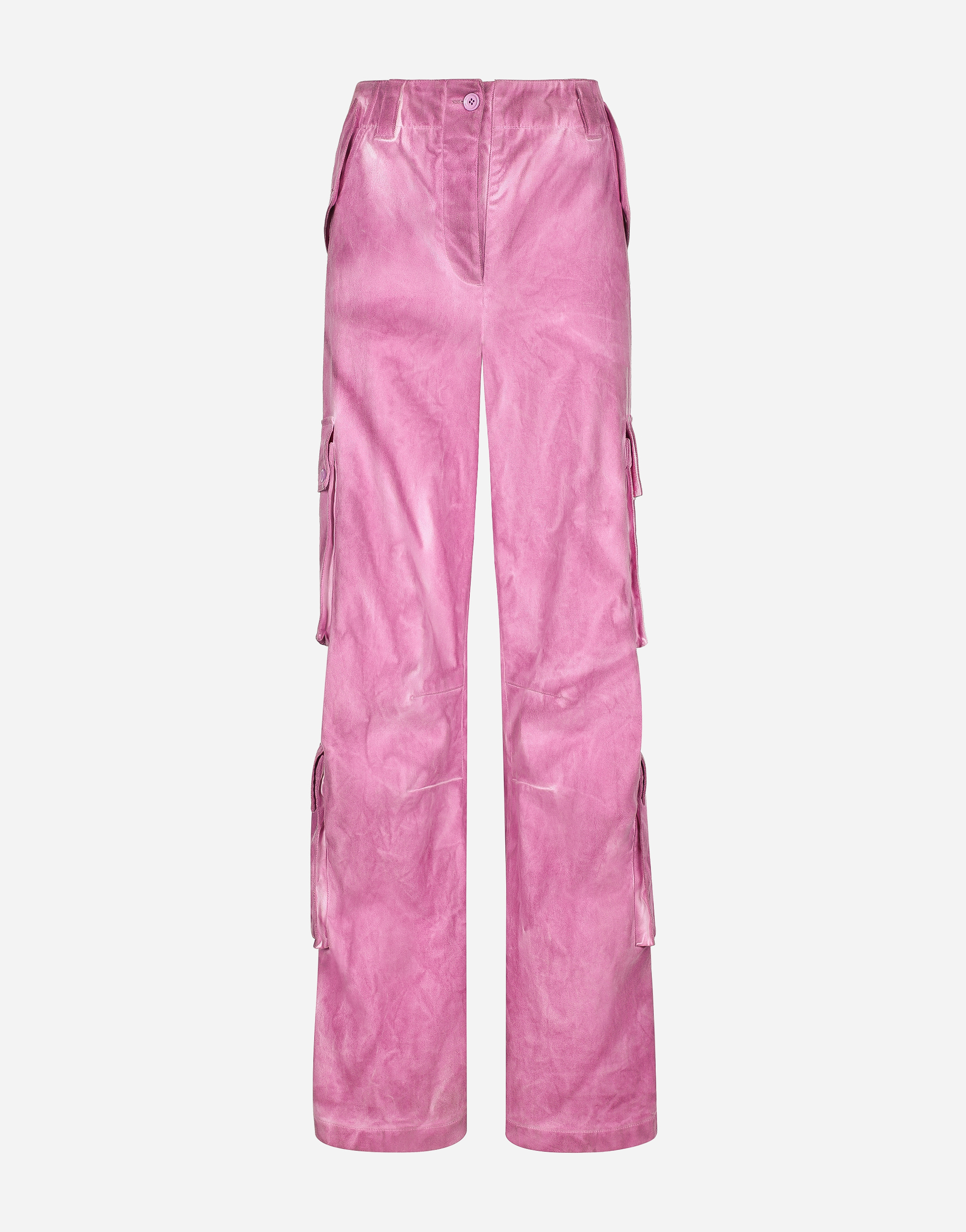 Shop Dolce & Gabbana Cotton Cargo Pants In Fuchsia