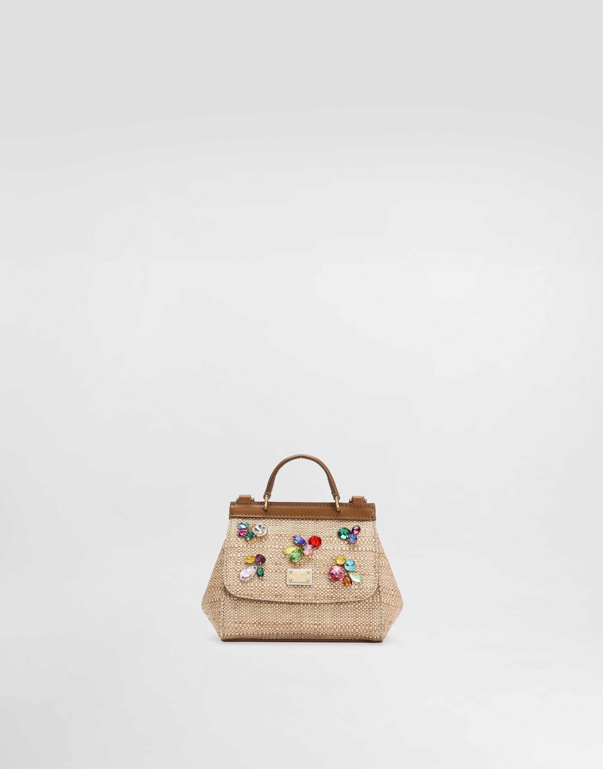 Dolce & Gabbana Sicily Handbag In Rafia With Embroidery