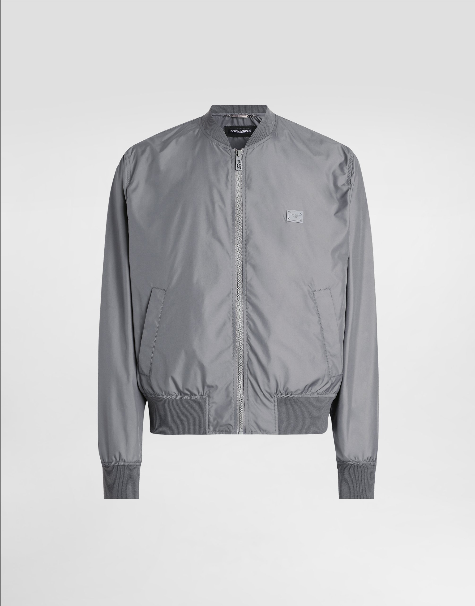 Dolce & Gabbana Technical Fabric Bomber Jacket With Tag - Man Coats And Jackets Grey
