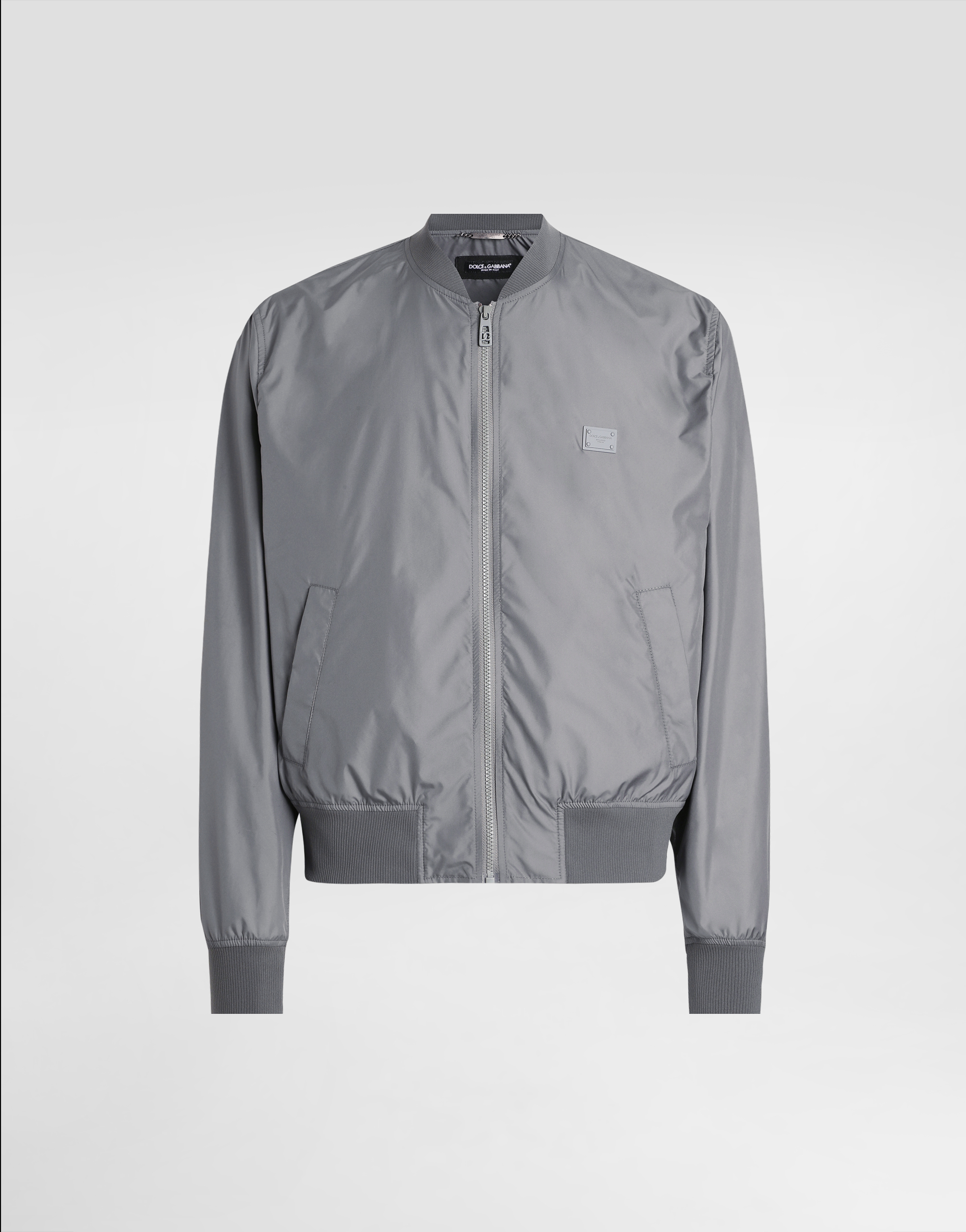 Dolce & Gabbana Technical Fabric Bomber Jacket With Tag - Man Coats And Jackets Grey