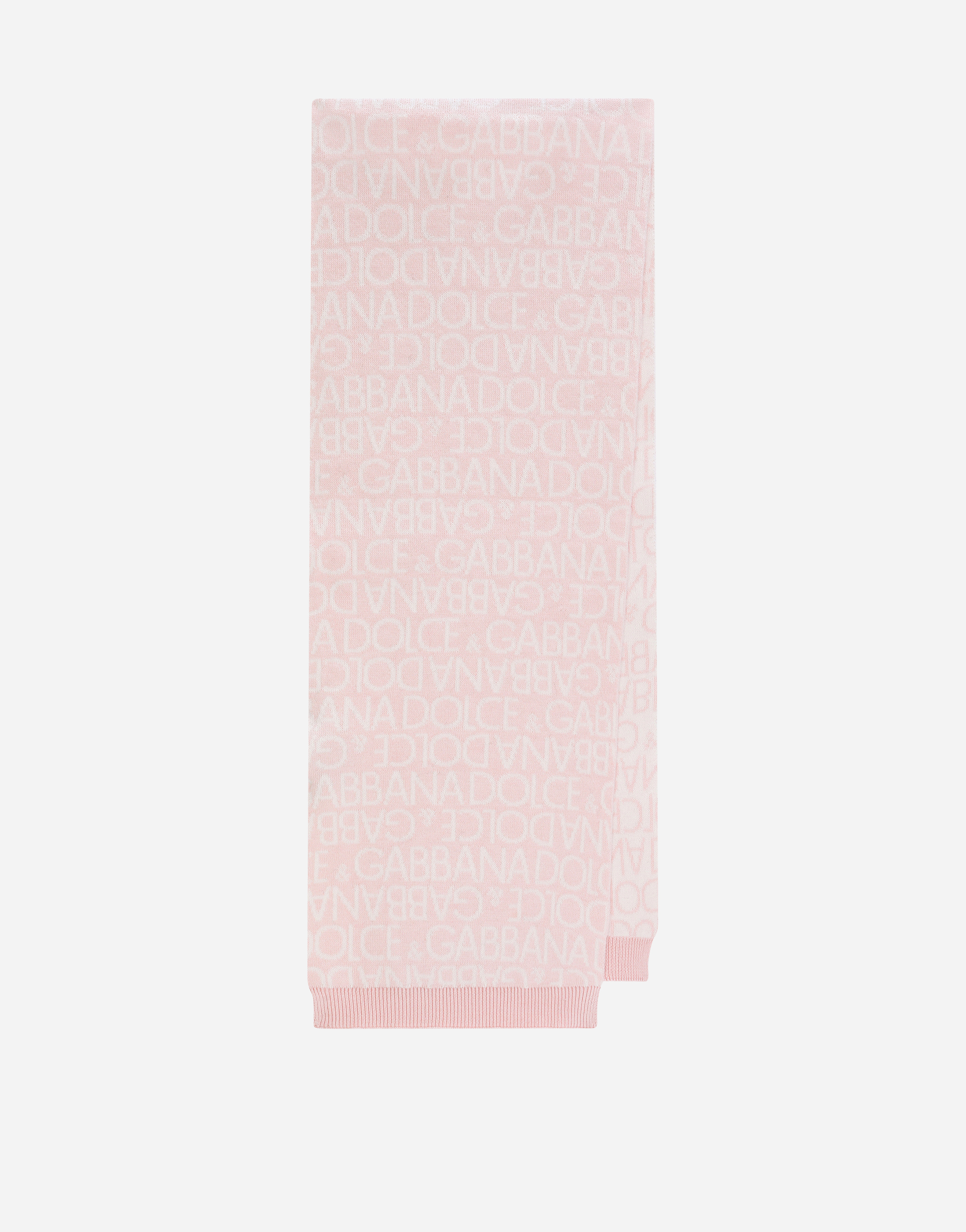 DOLCE & GABBANA KNIT SCARF WITH ALL-OVER JACQUARD LOGO