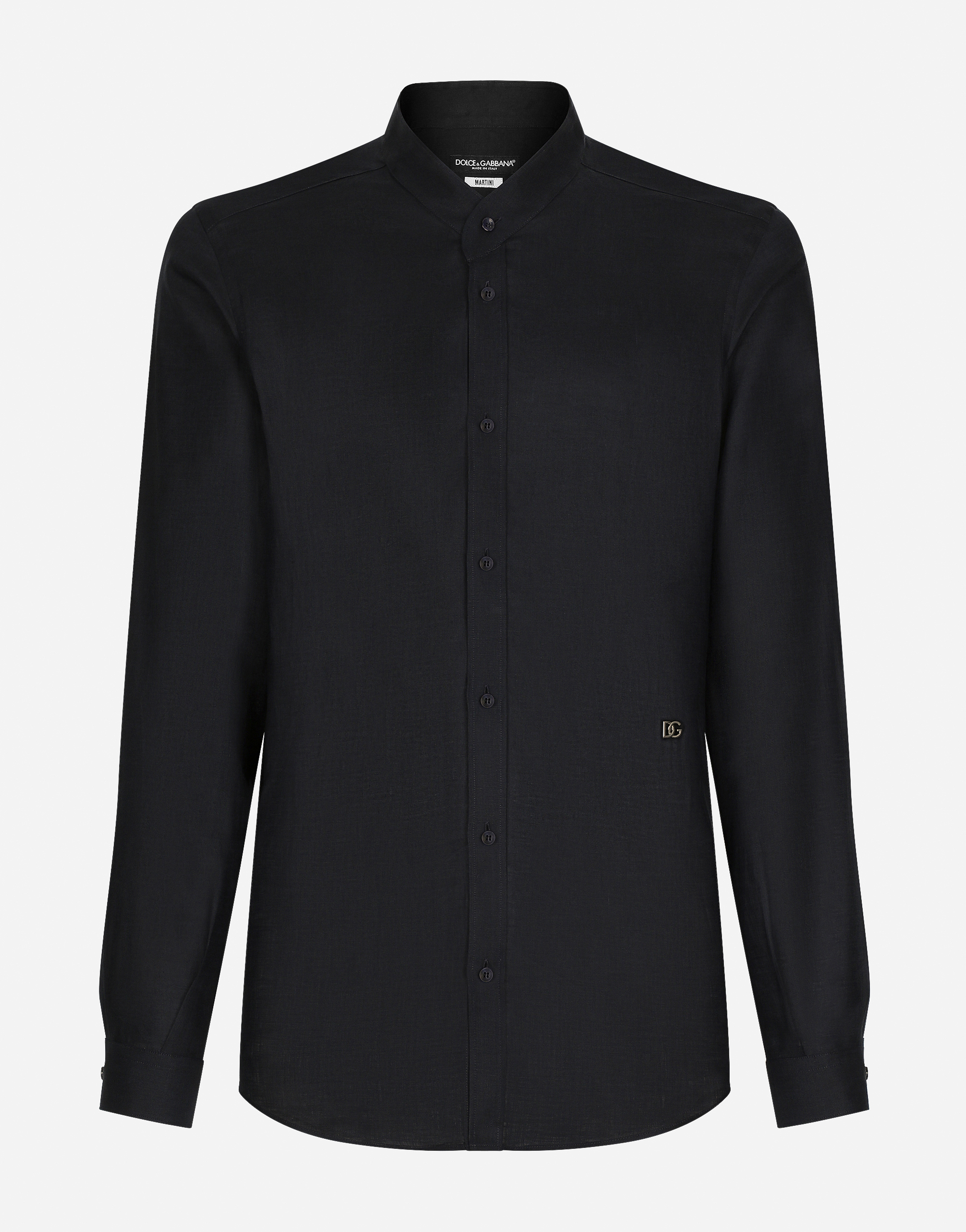 Linen Martini-fit shirt with DG hardware