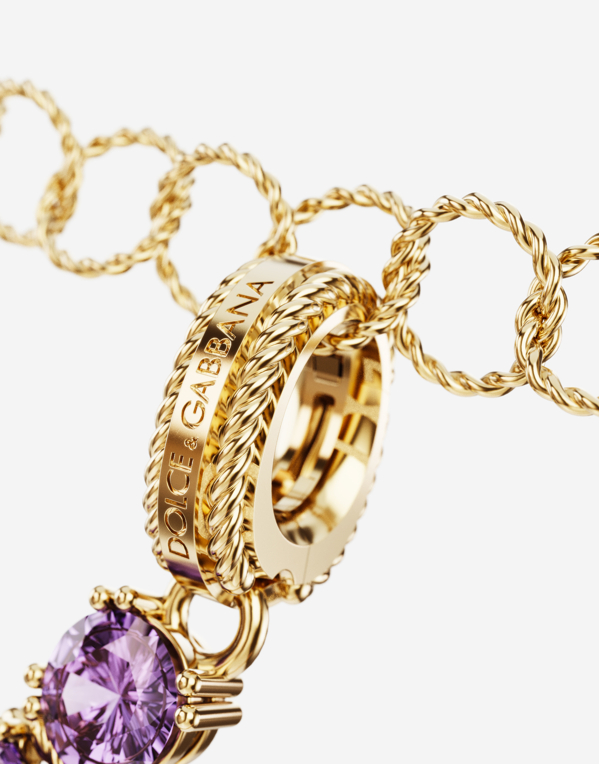 Shop Dolce & Gabbana Rainbow Alphabet H 18 Kt Yellow Gold Charm With Multicolor Fine Gems