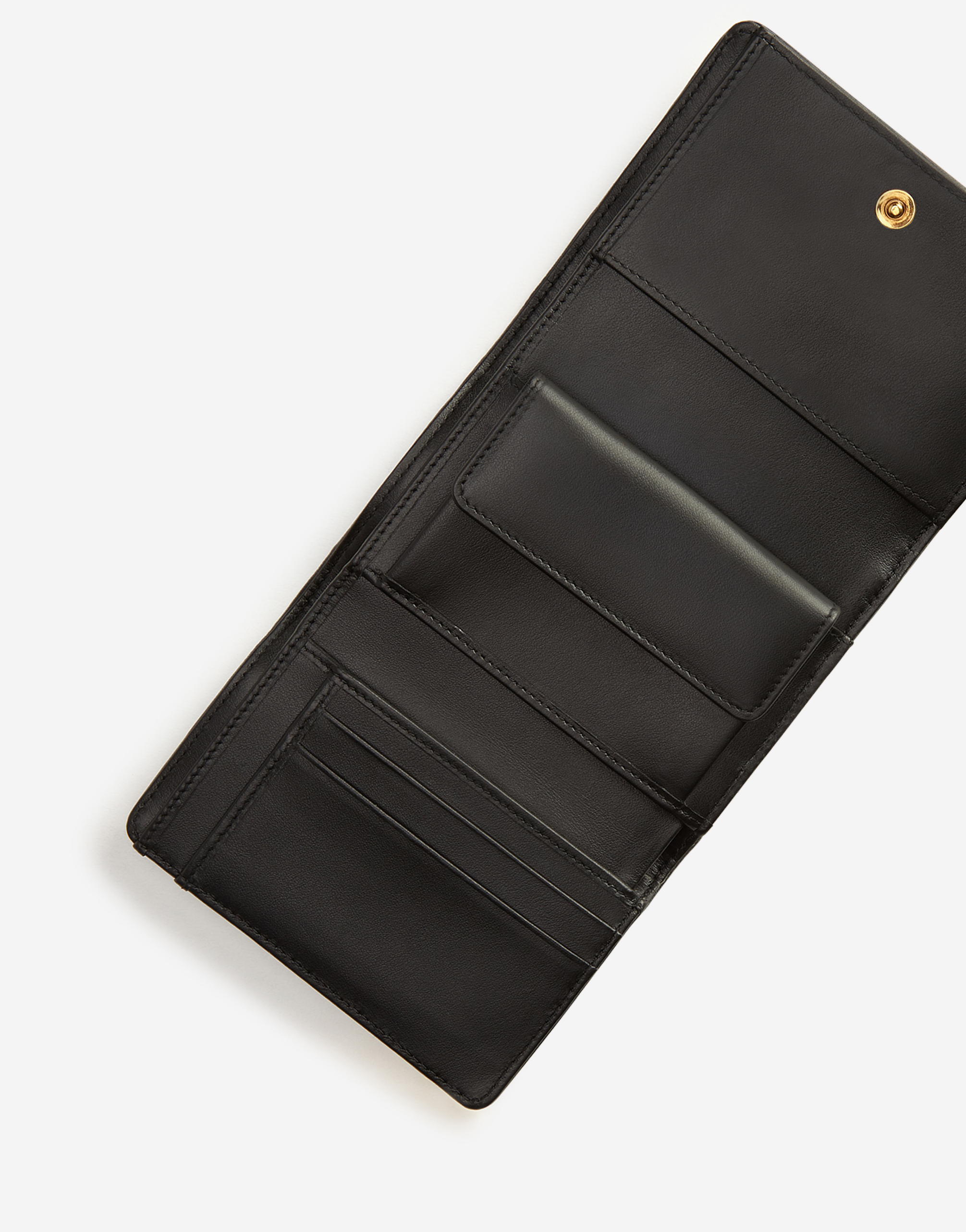 Dolce & Gabbana Small Continental Devotion Wallet In Black