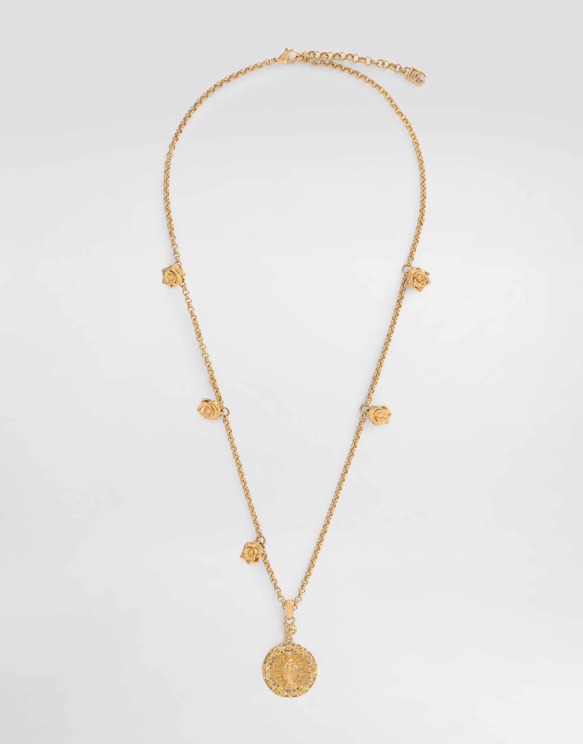 Dolce & Gabbana Metal Necklace With Logo In Gold