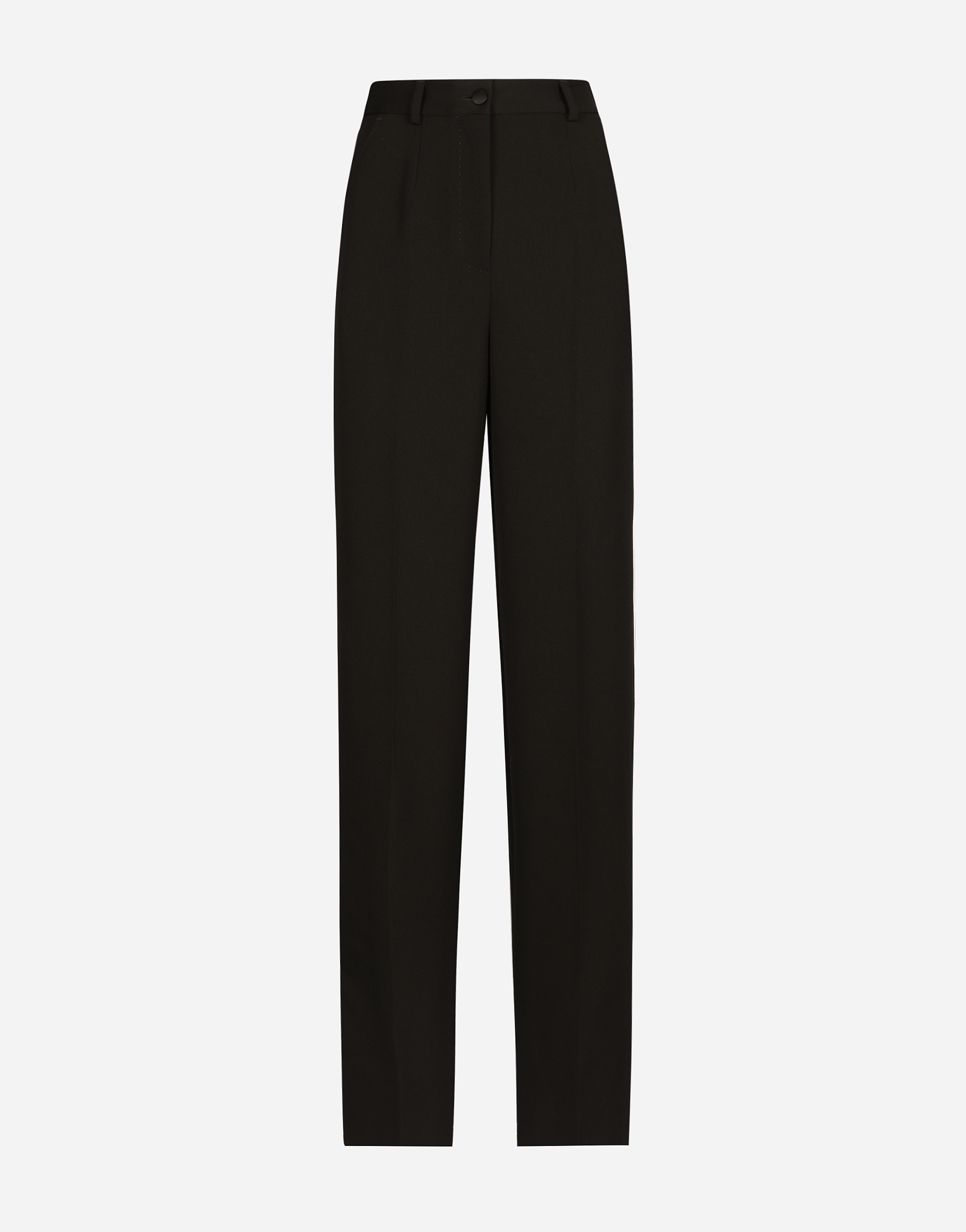 Dolce & Gabbana High-waist Slim-fit Trousers In Black