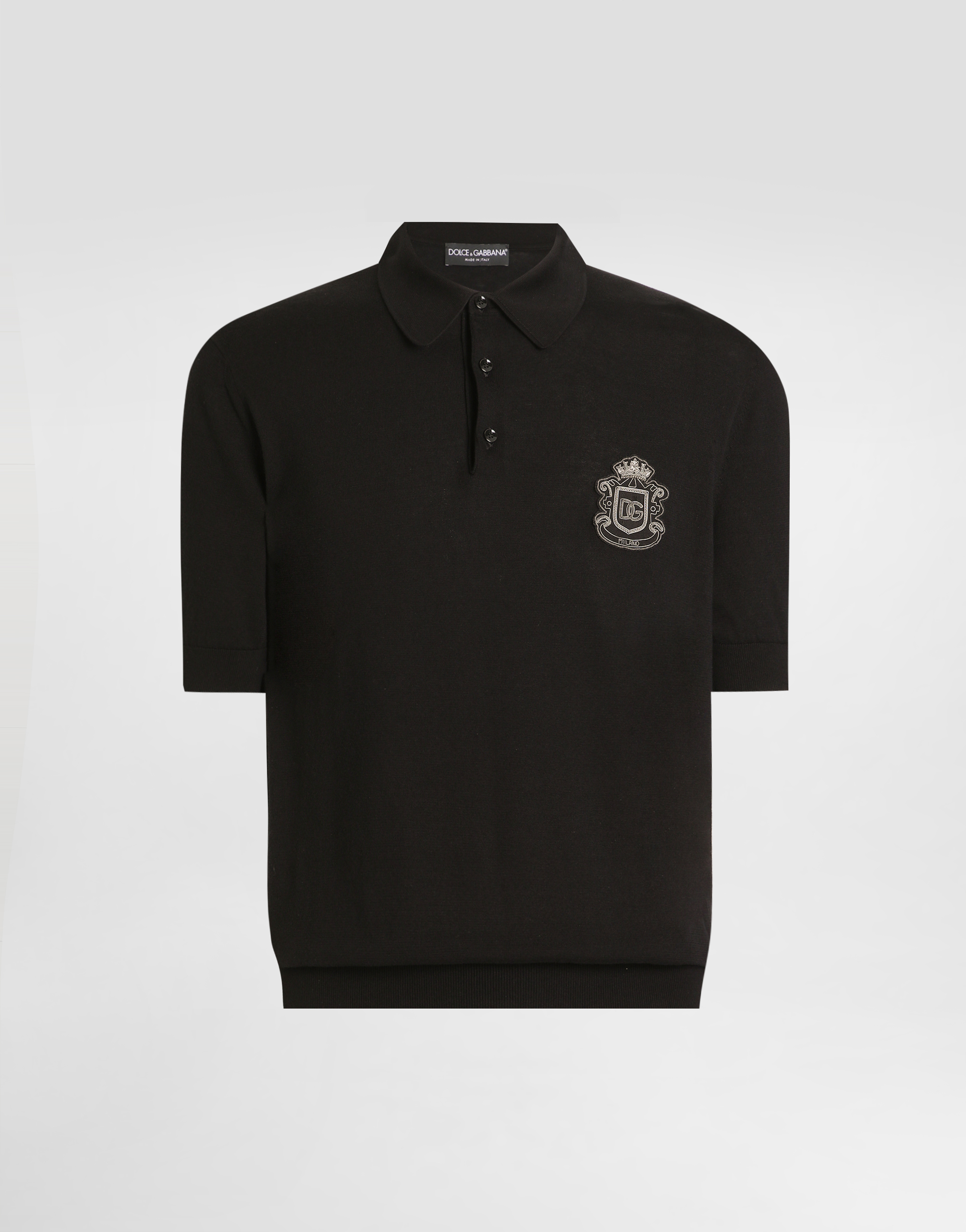 Cotton polo shirt in Black for Men | Dolce&Gabbana® US