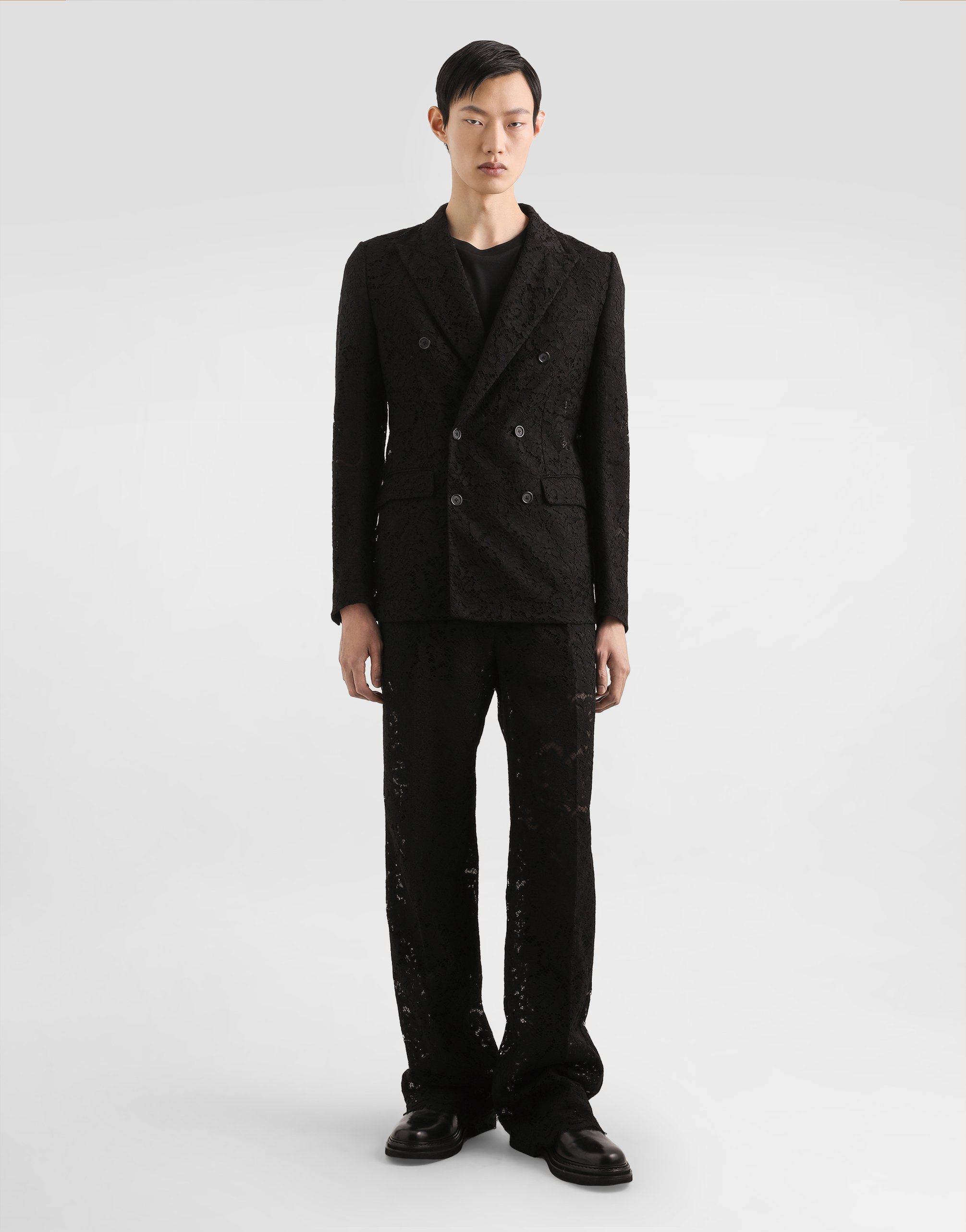 Sicilia double-breasted jacket cordonetto lace