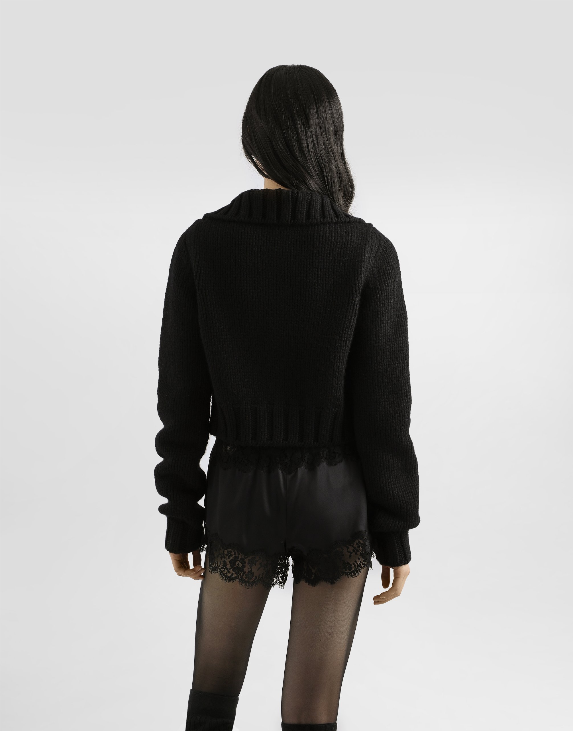Dolce & Gabbana Virginwool And Cashmere Cardigan In Black